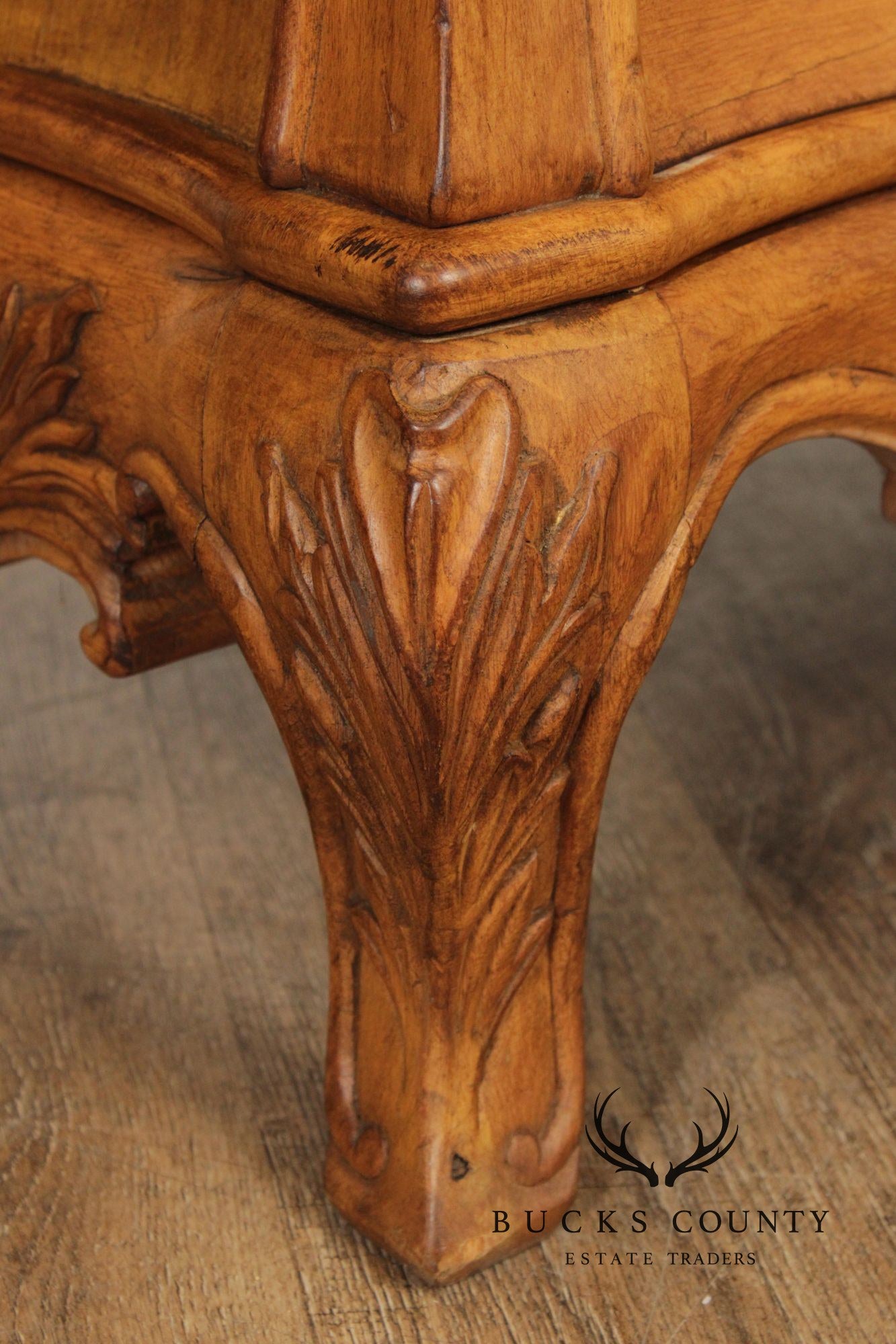 Italian Rococo Style Walnut Bombe Chest