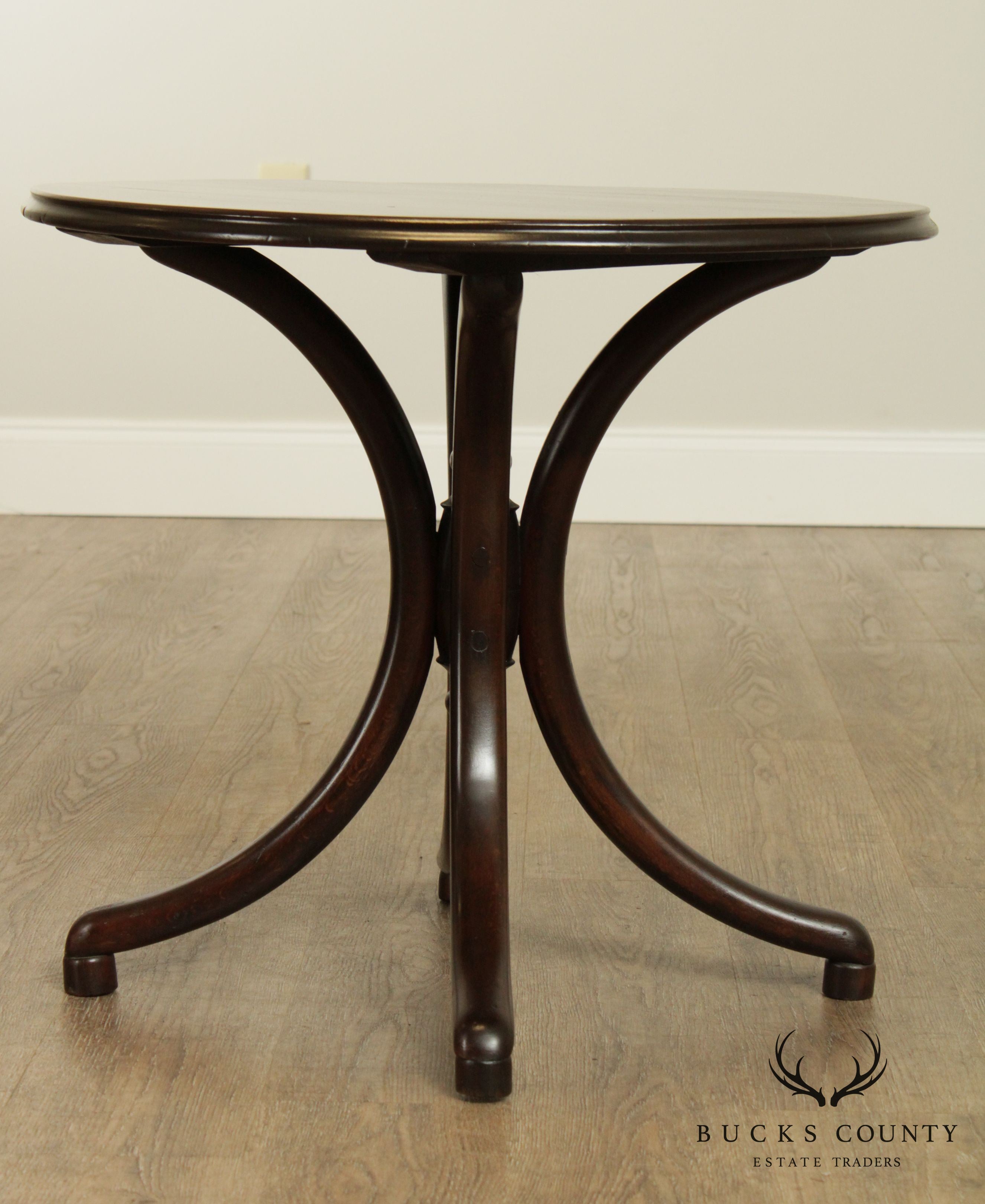 Thonet Round Bentwood Base Antique Side Table