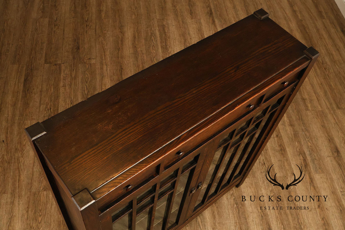 Antique Lifetime Furniture Mission Oak Bookcase Cabinet