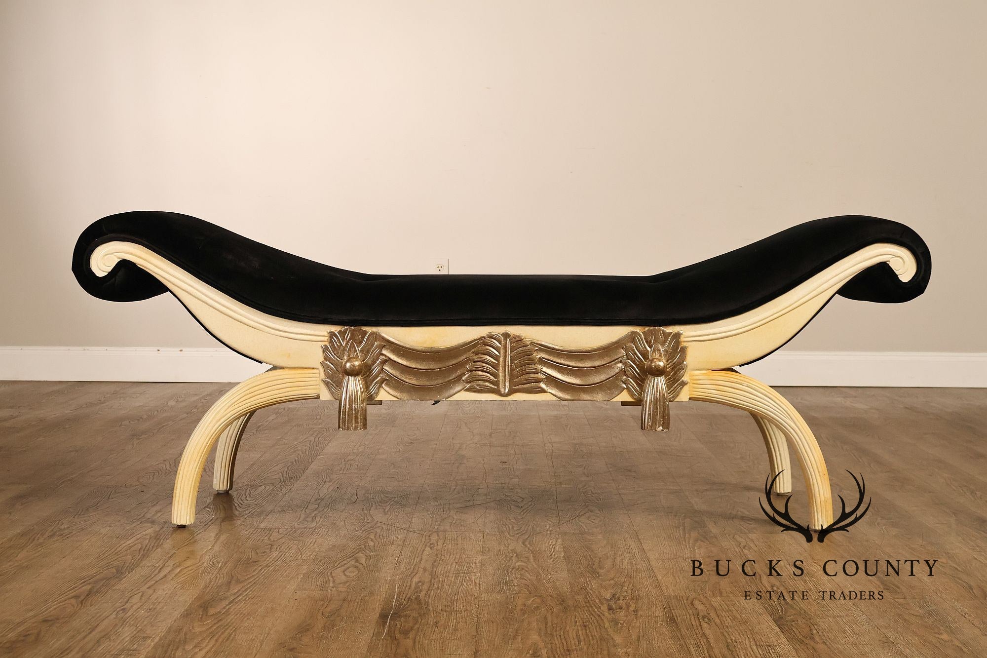 Italian Regency Style Partial Gilt Chaise Bench