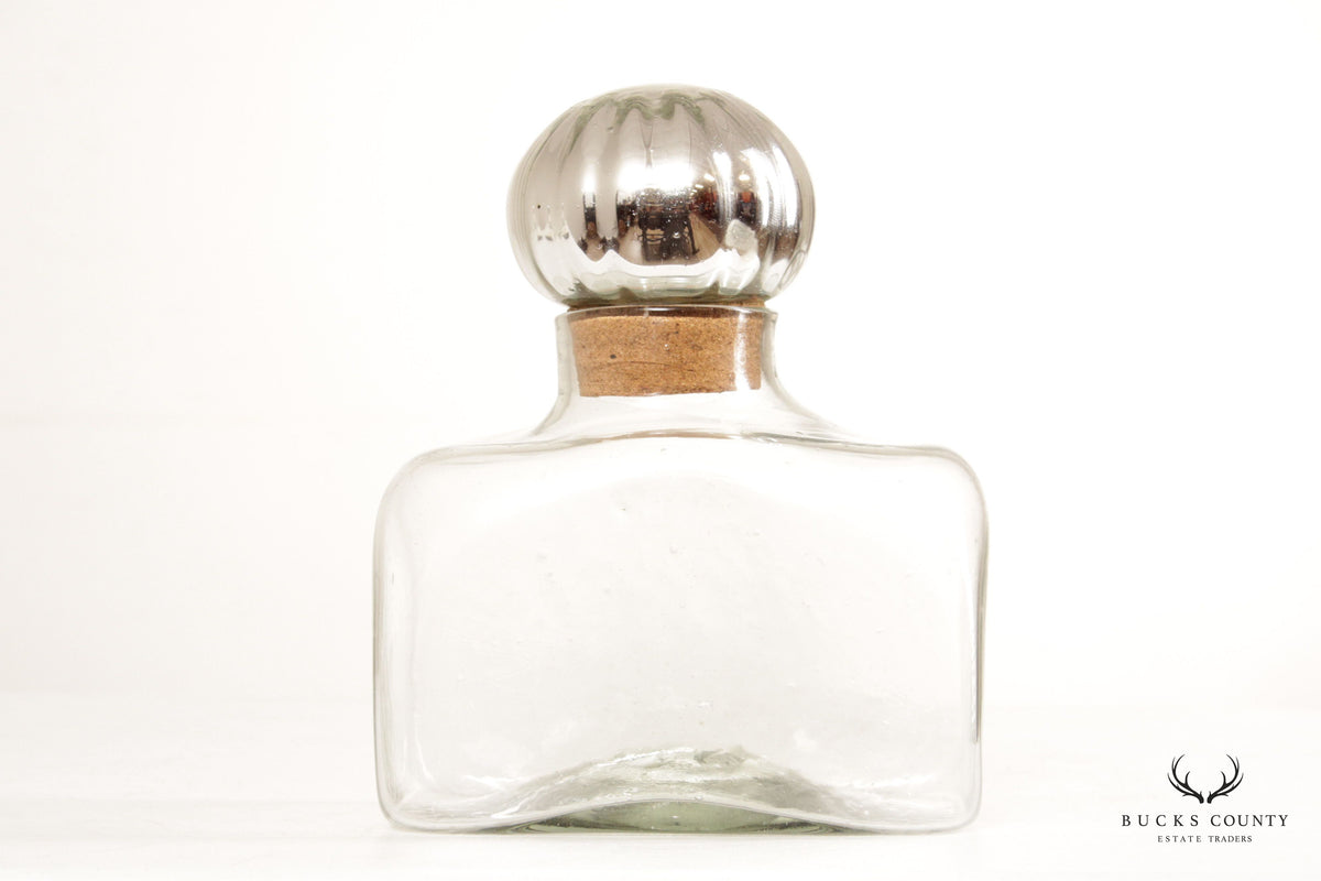 Mexican Vintage Blown Glass Stoppered Bottle or Decanter