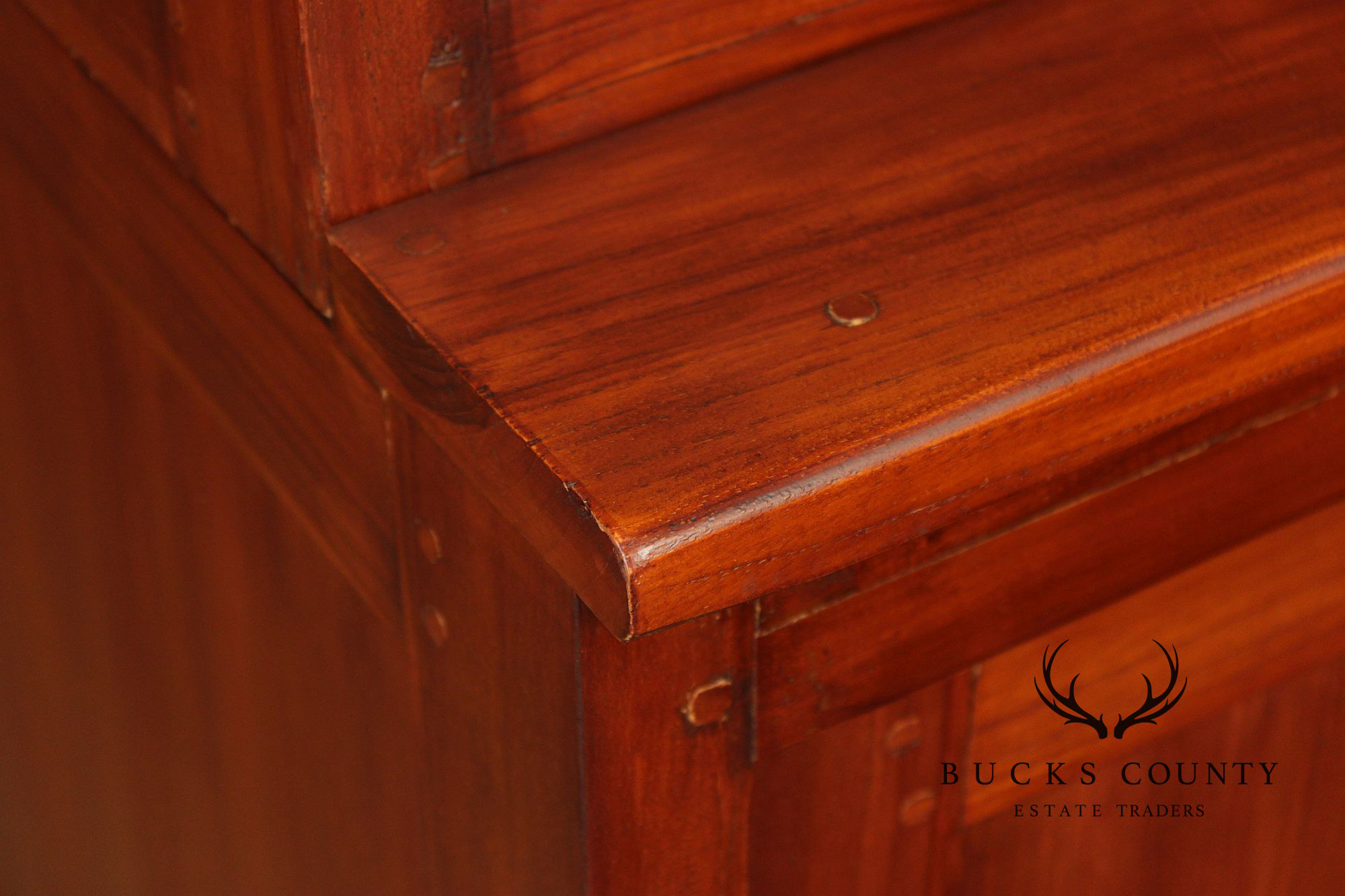 Rustic Hardwood Sliding Door Bookcase Cabinet