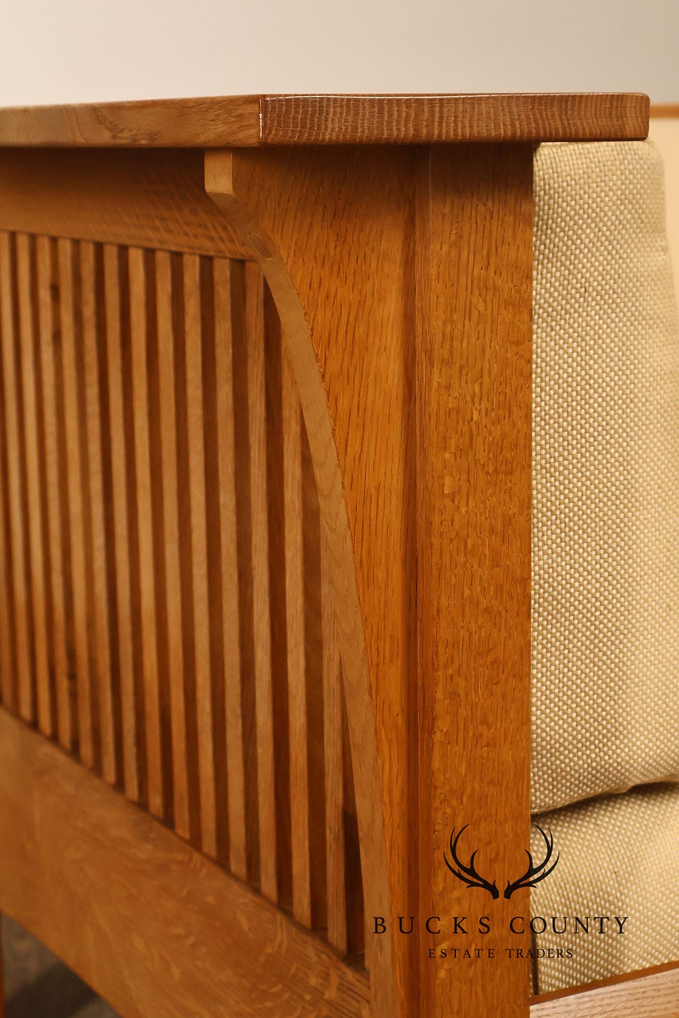 Stickley Mission Collection Prairie Spindle Oak Lounge Chair