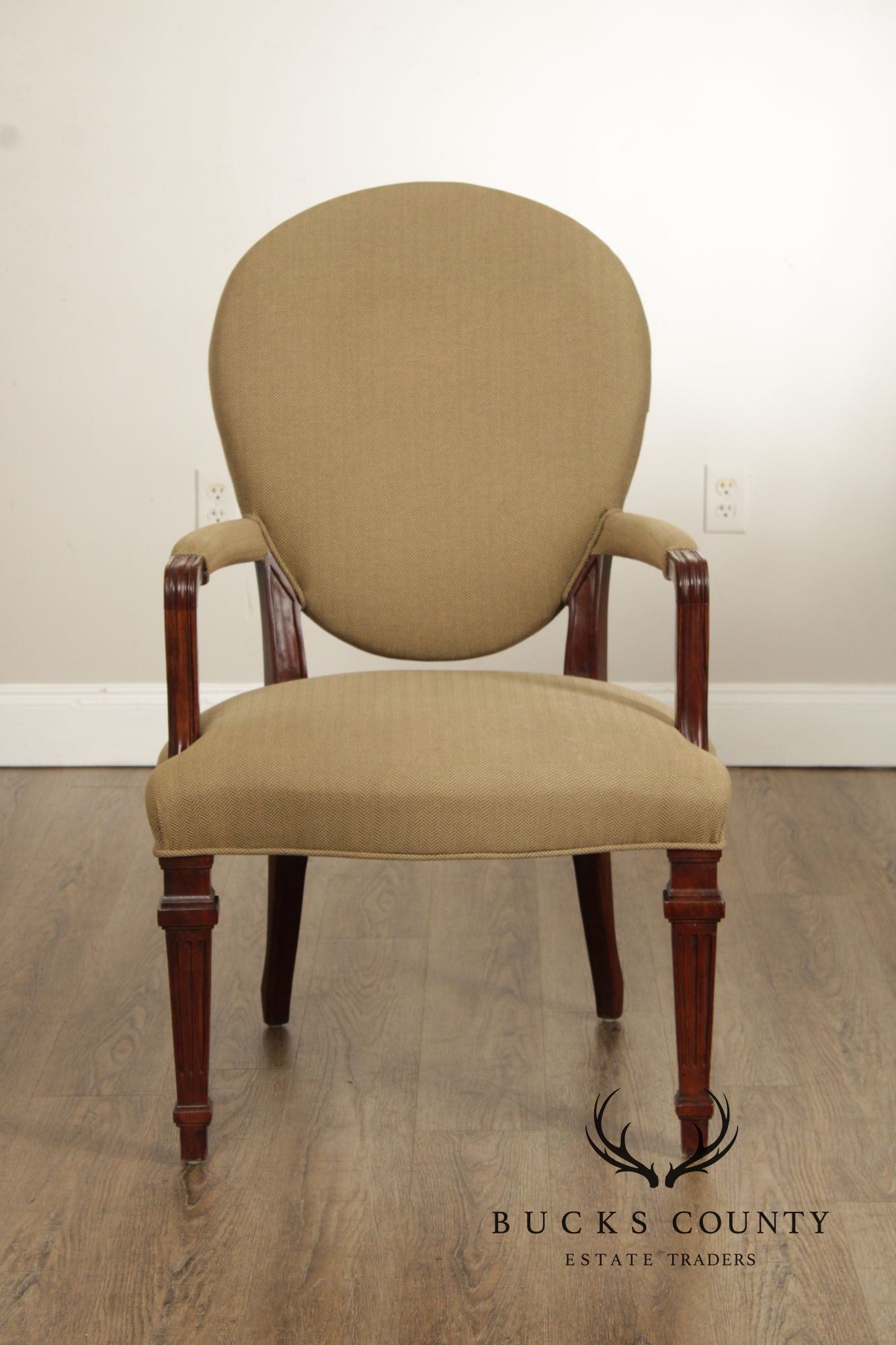 Century Furniture Italian Neoclassical Style Carved Frame Armchair