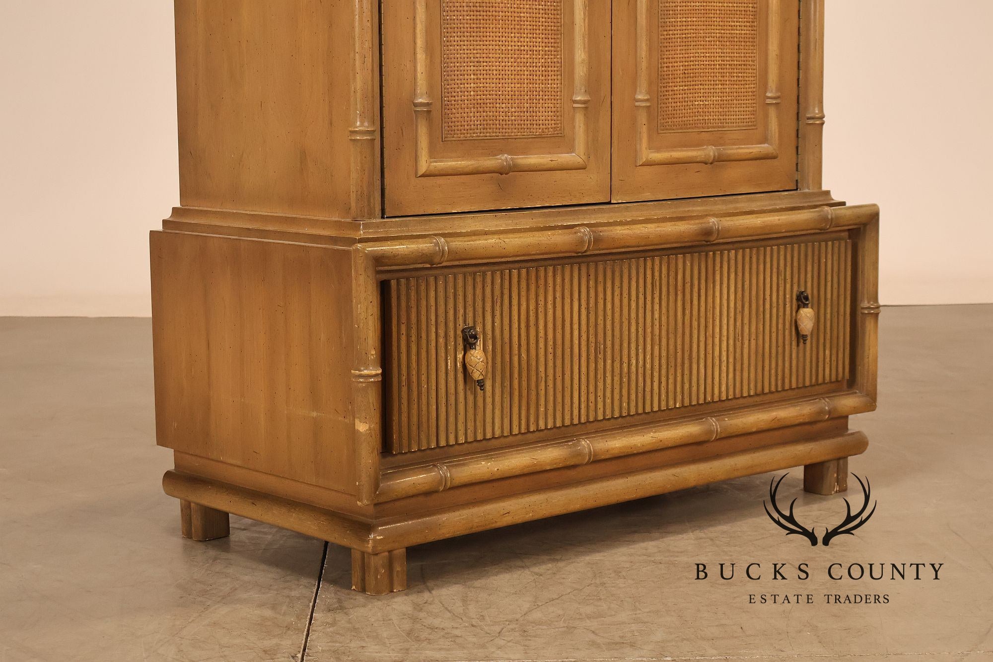 American Of Martinsville Faux Bamboo Tall Gentleman's Chest Armoire