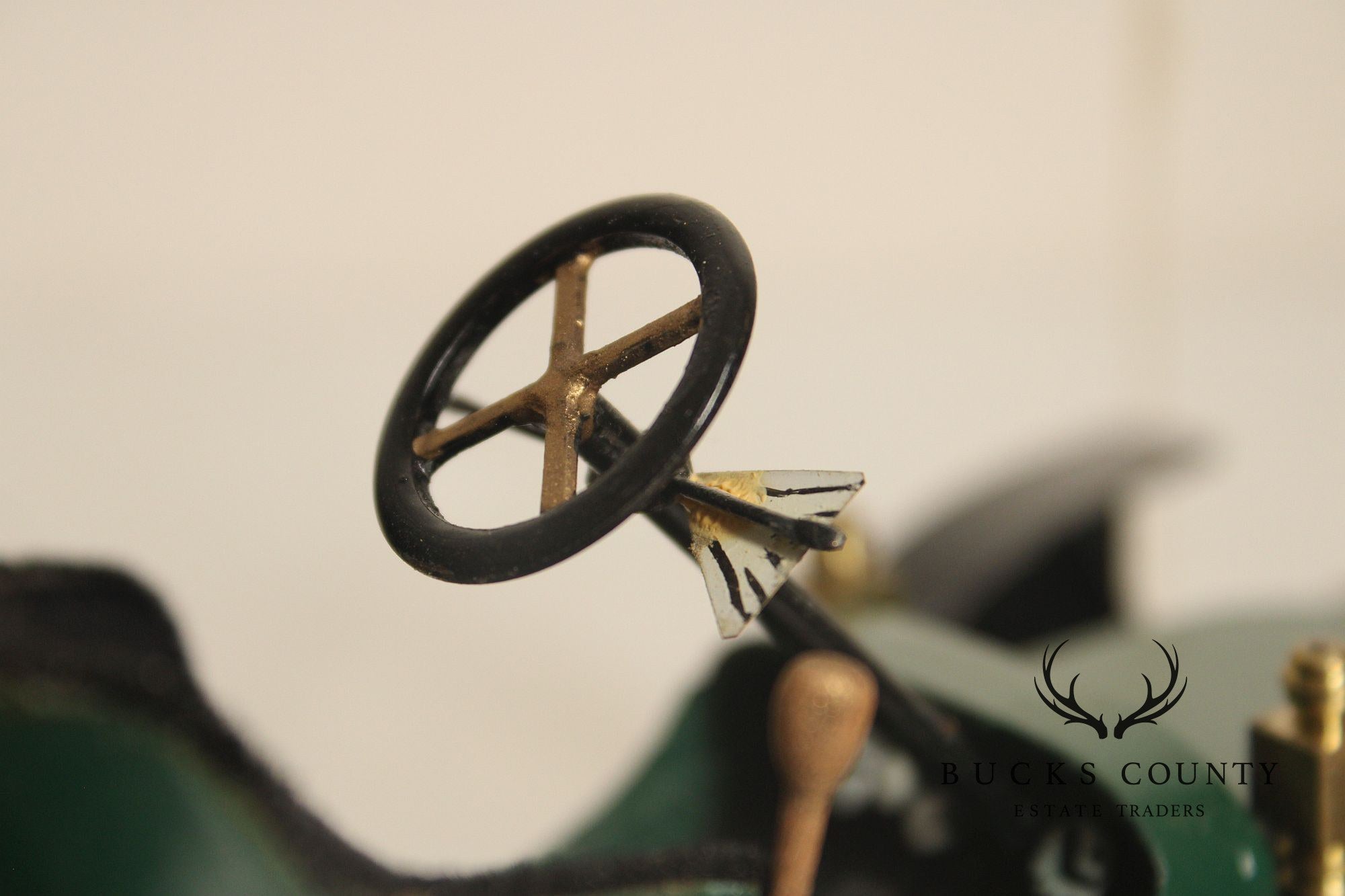 Philip Jacoby Carved Wood Stanley Steamer Automobile in Display Case