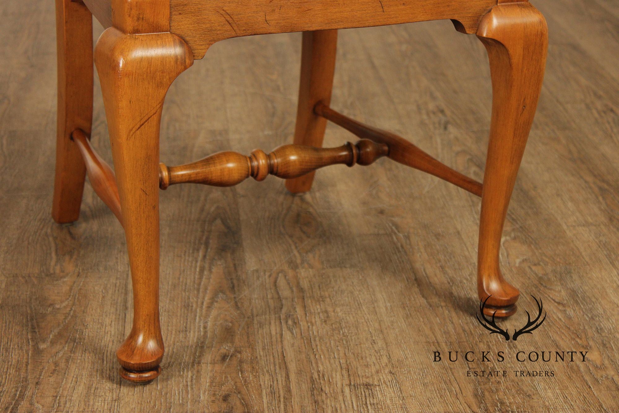 Ethan Allen 1776 Collection Set Of 6 Queen Anne Style Maple Dining Chairs