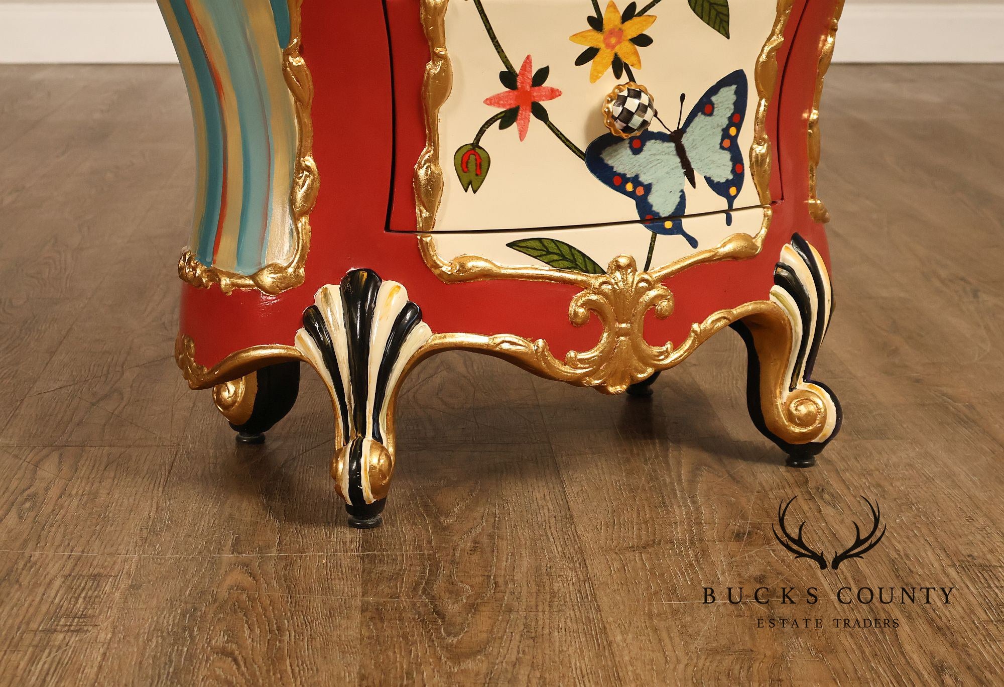 Mackenzie-Childs Butterfly Conservatory Bombe Accent Chest