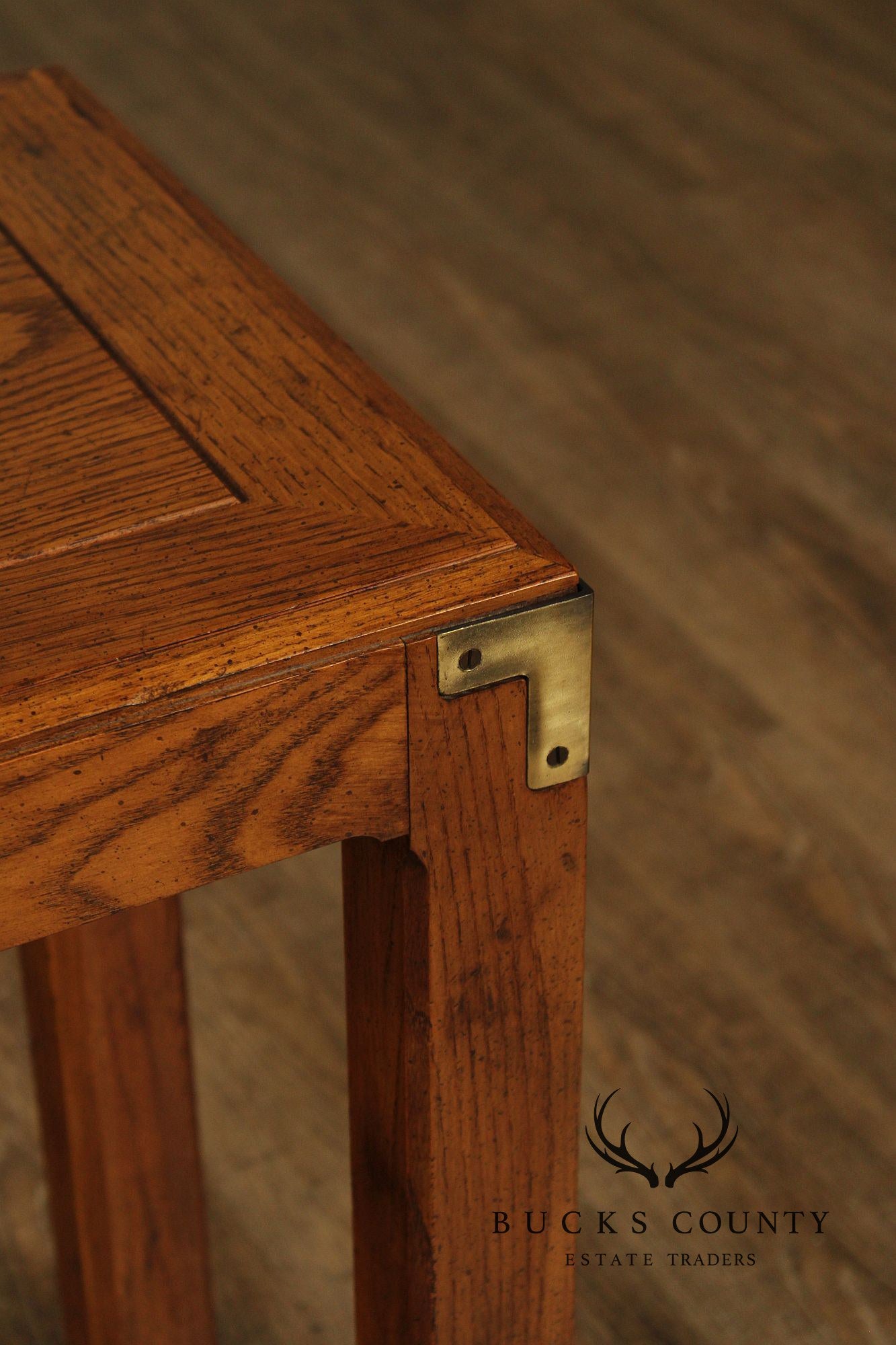 Henredon Artefacts Campaign Style Oak Console Table