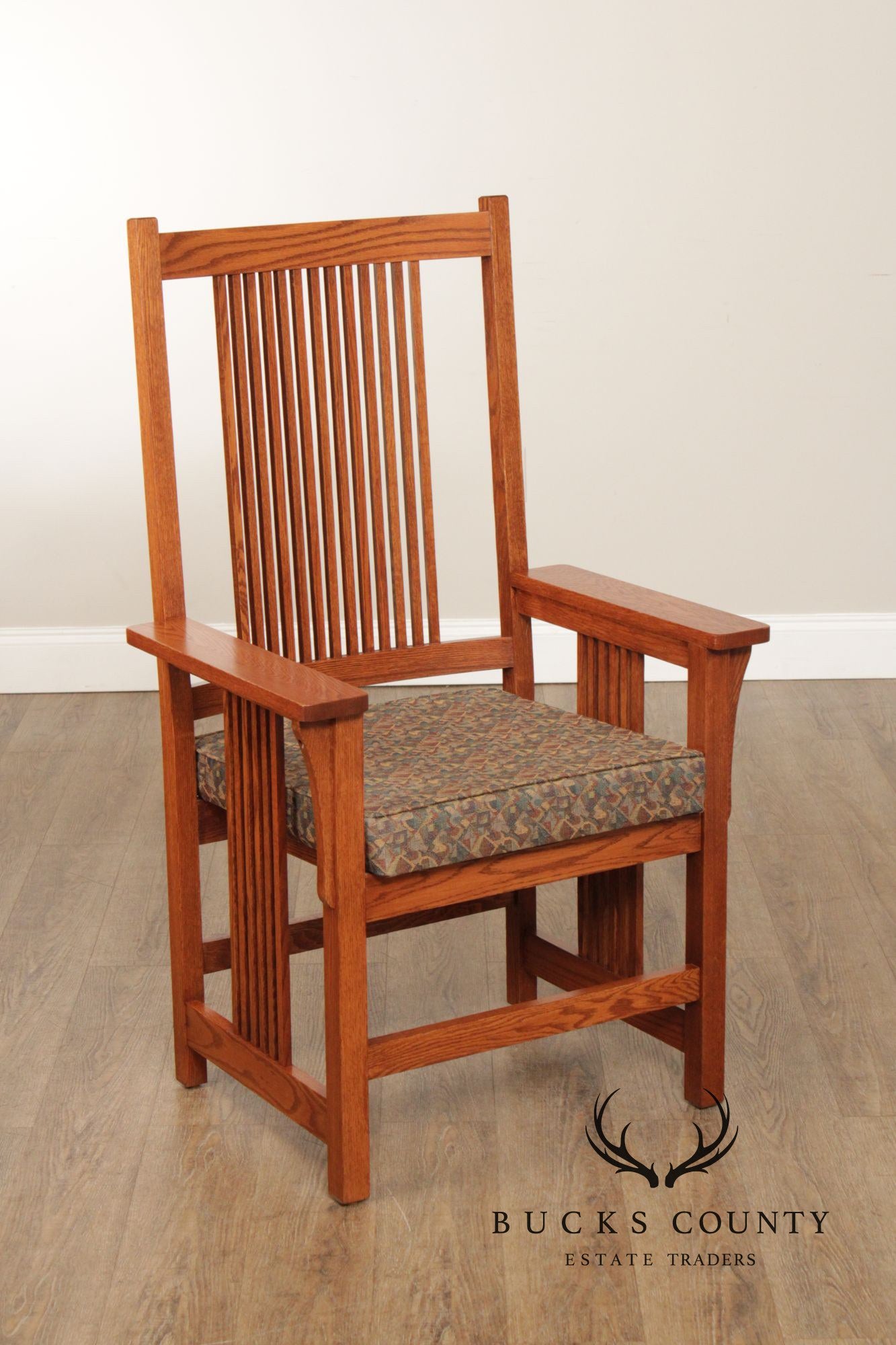 Mission Style Custom Quality Set Of Six Oak Spindle Dining Chairs