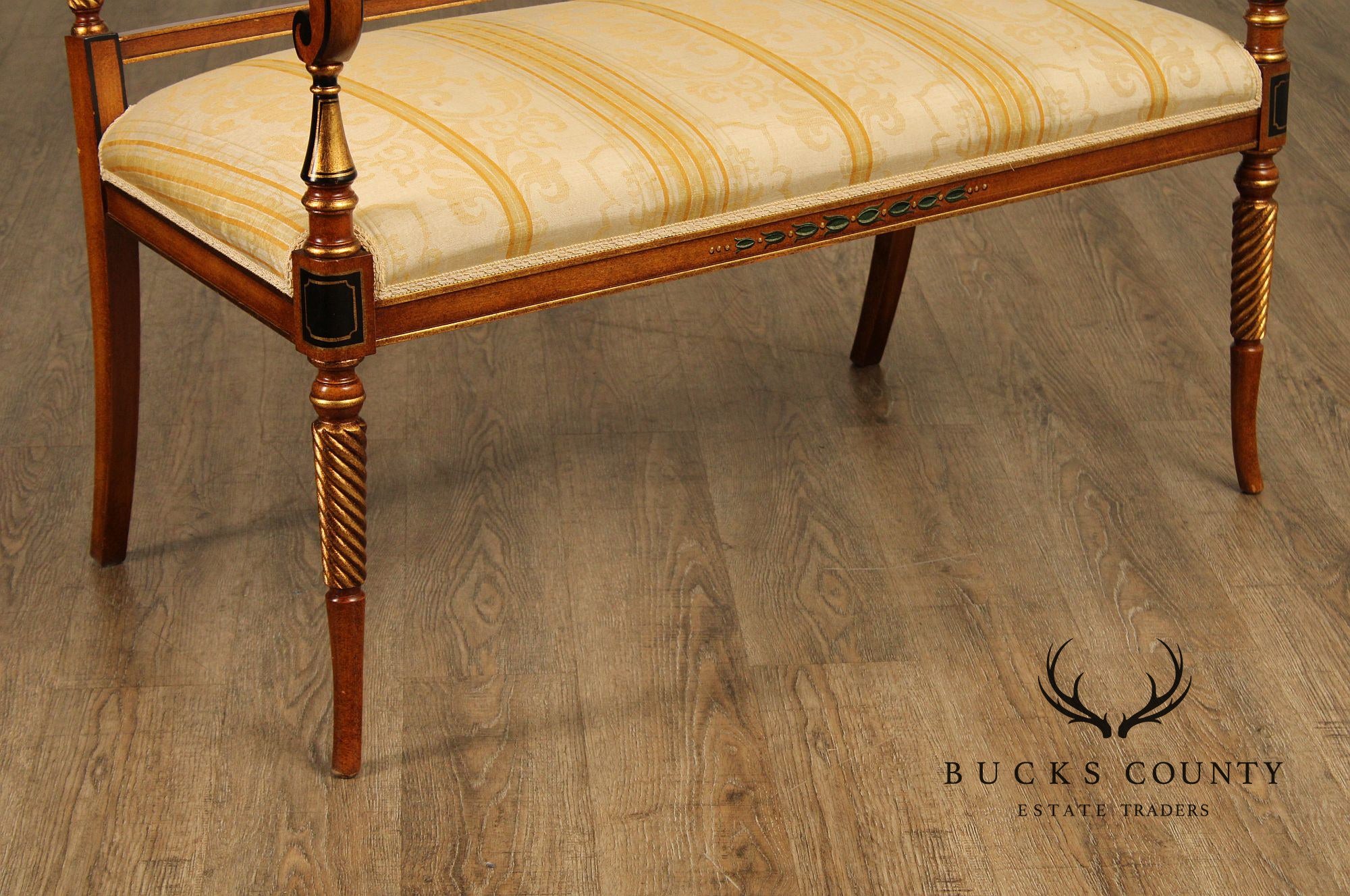 Galimberti Lino Italian Regency Style Paint Decorated Settee