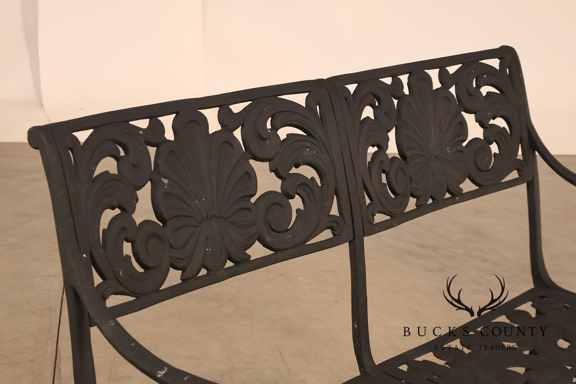 Outdoor Lifestyles Cast Aluminum Garden Bench With Decorative Back