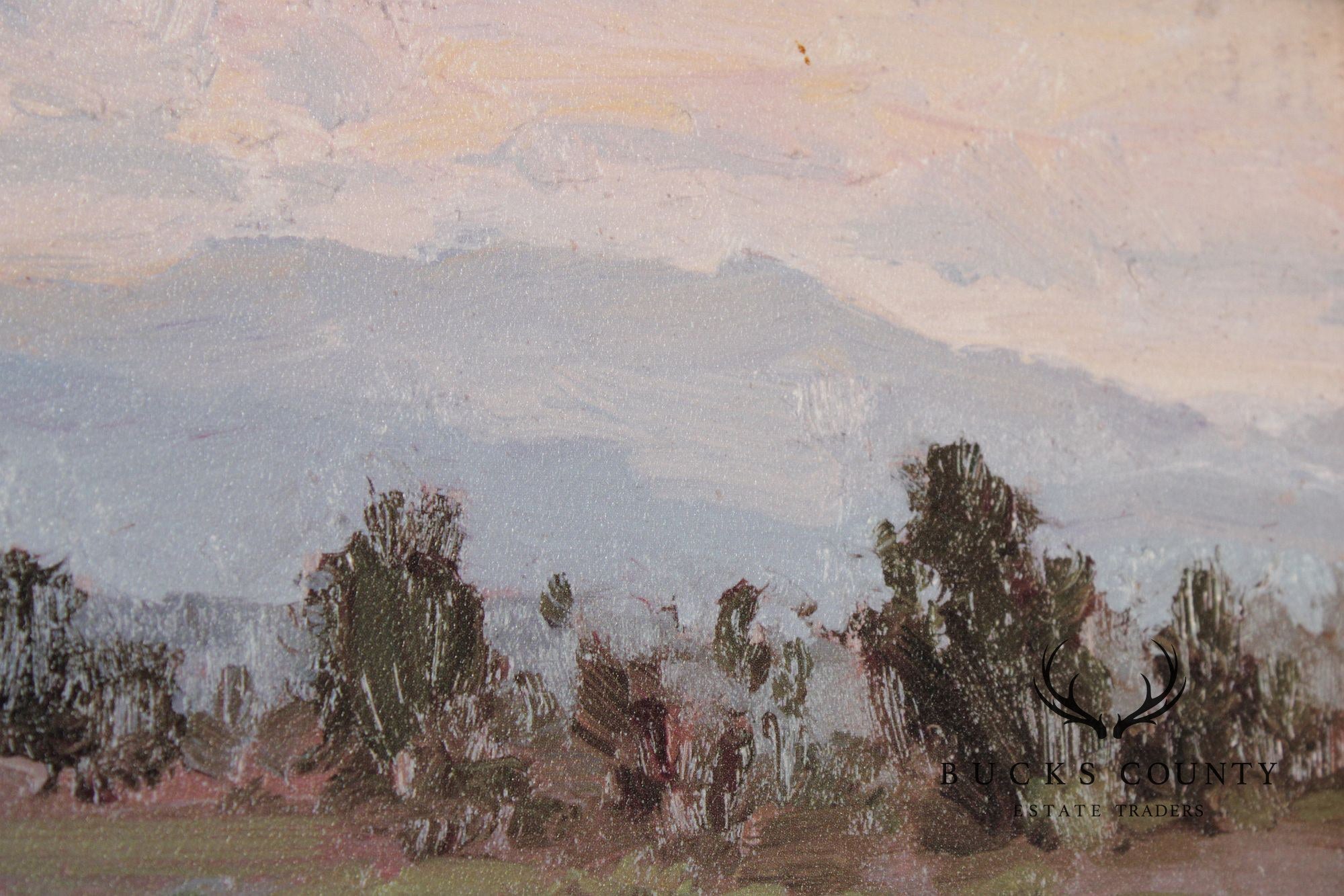 Impressionist Style Landscape Painting Riverbank