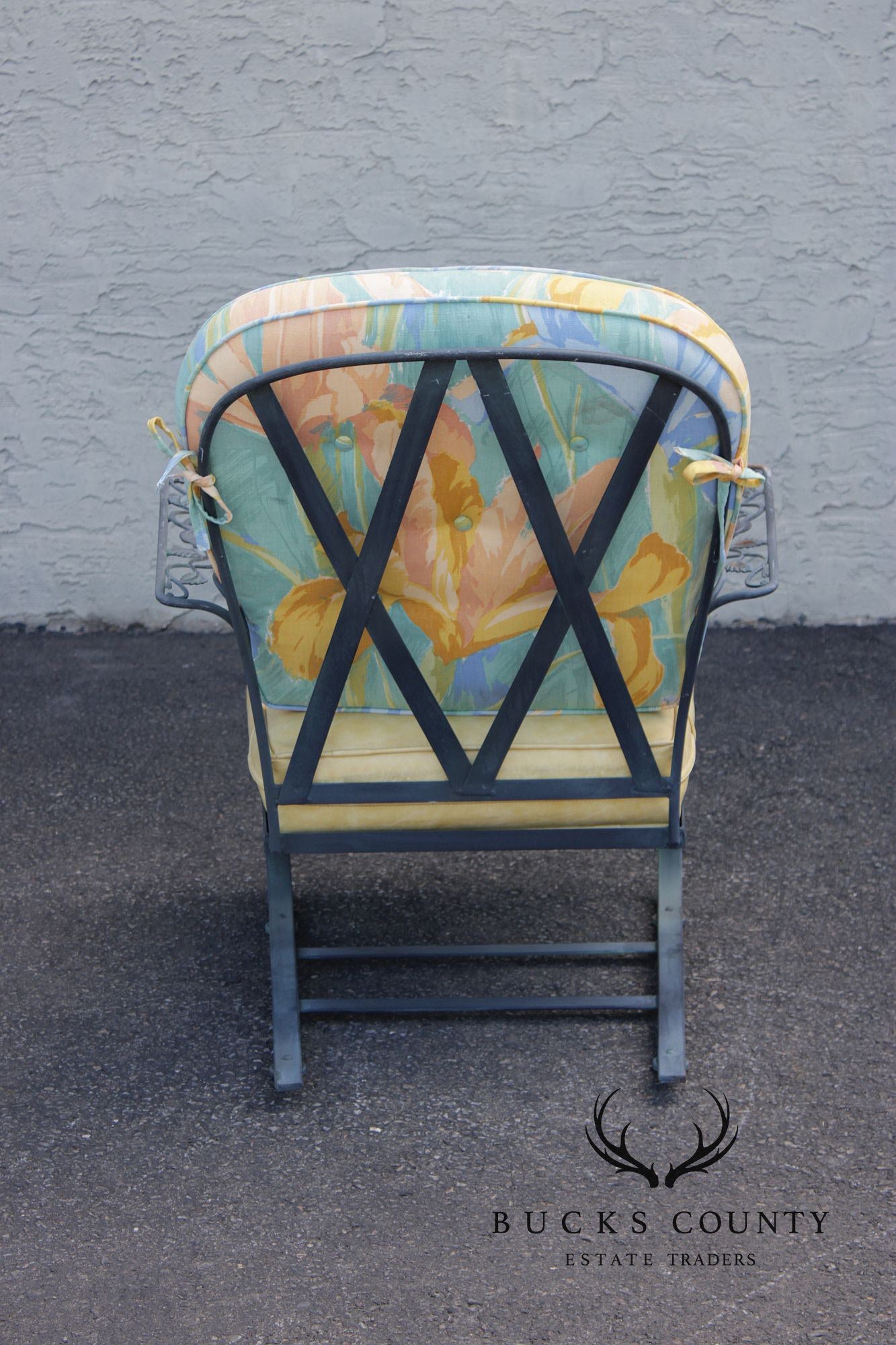 Woodard 'Chantilly Rose' Cast Iron Outdoor Lounge Chair
