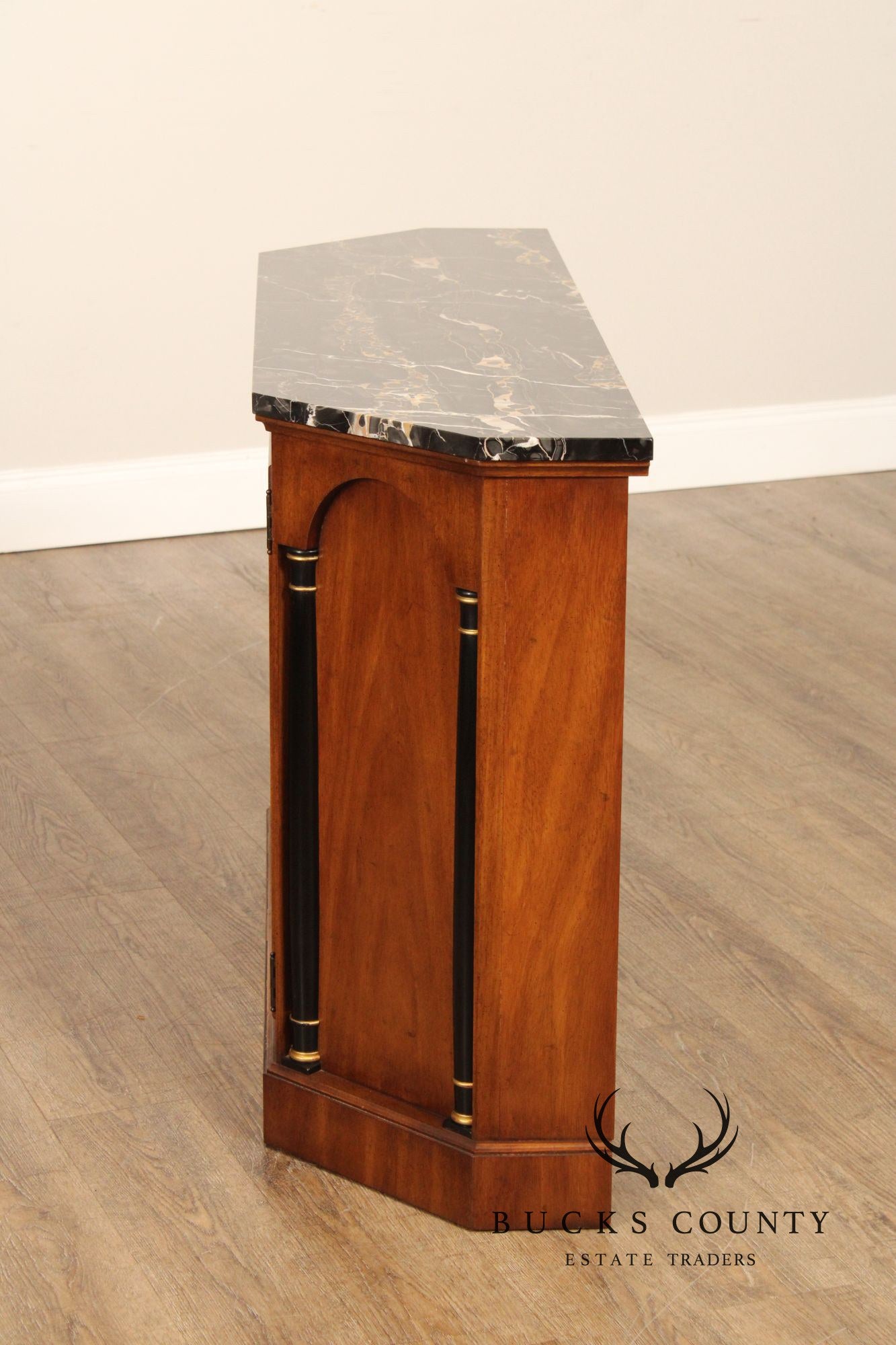 Heritage Vintage Mahogany Empire Style Marble Top Console