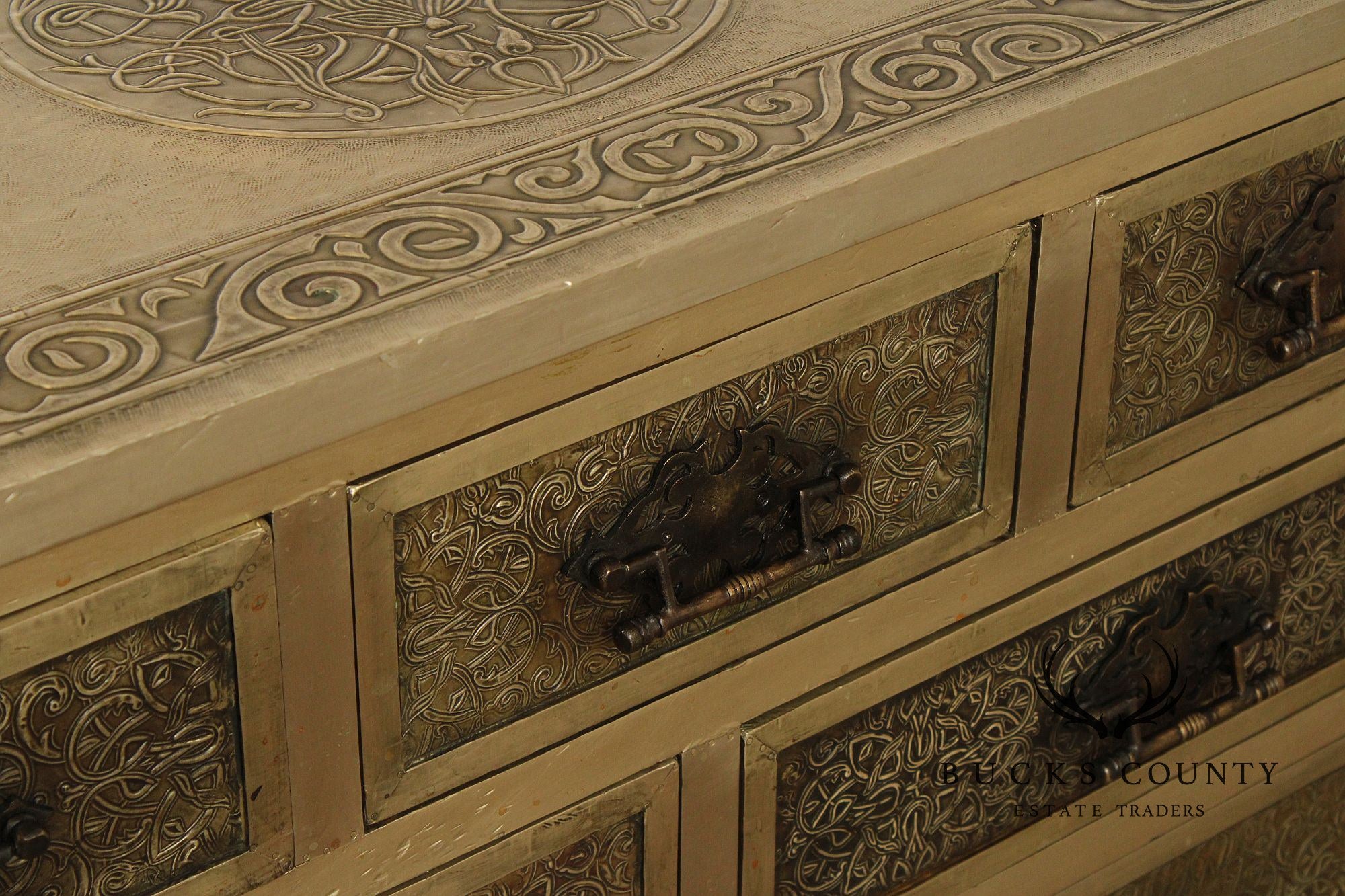 Vintage Embossed Metal Chest of Drawers