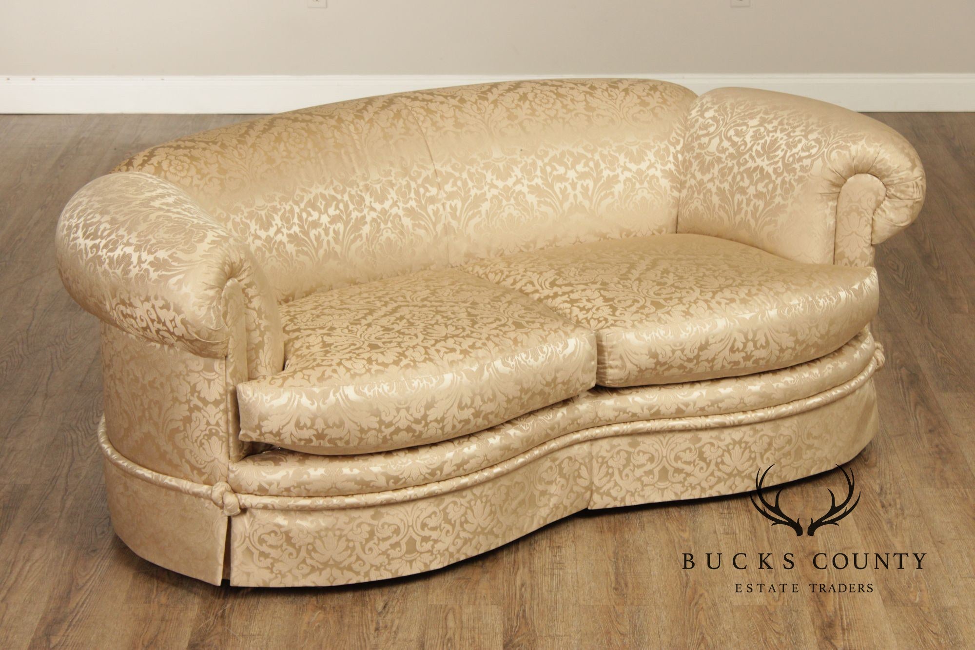 Quality Damask Upholstered Loveseat