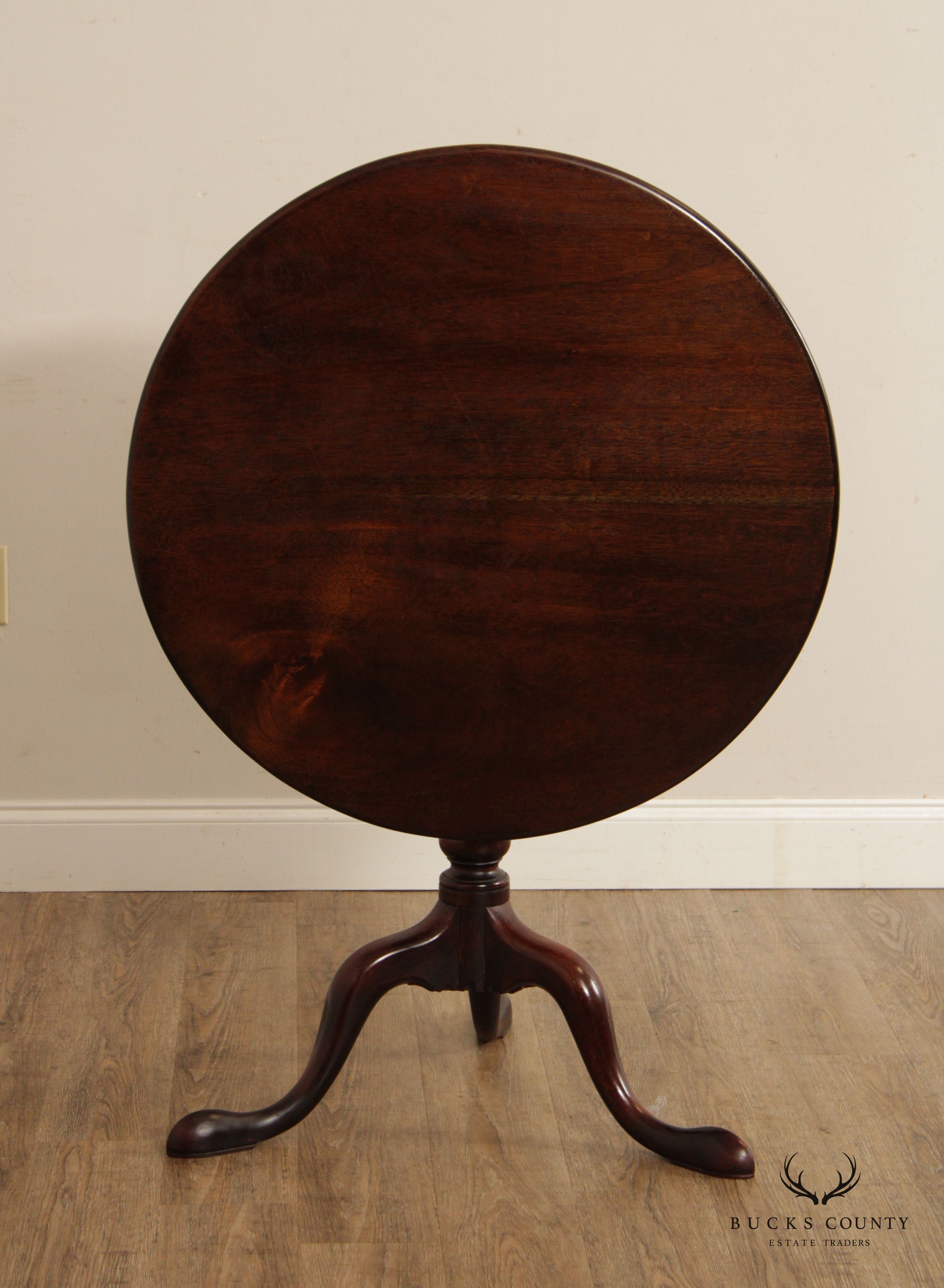 Queen Anne Style Antique Mahogany Tilt-Top Tea Table