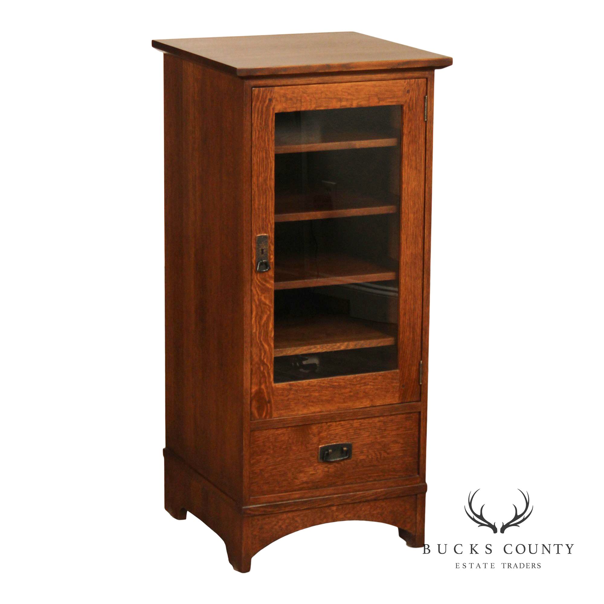 Stickley Mission Collection Oak Single Door Media Cabinet