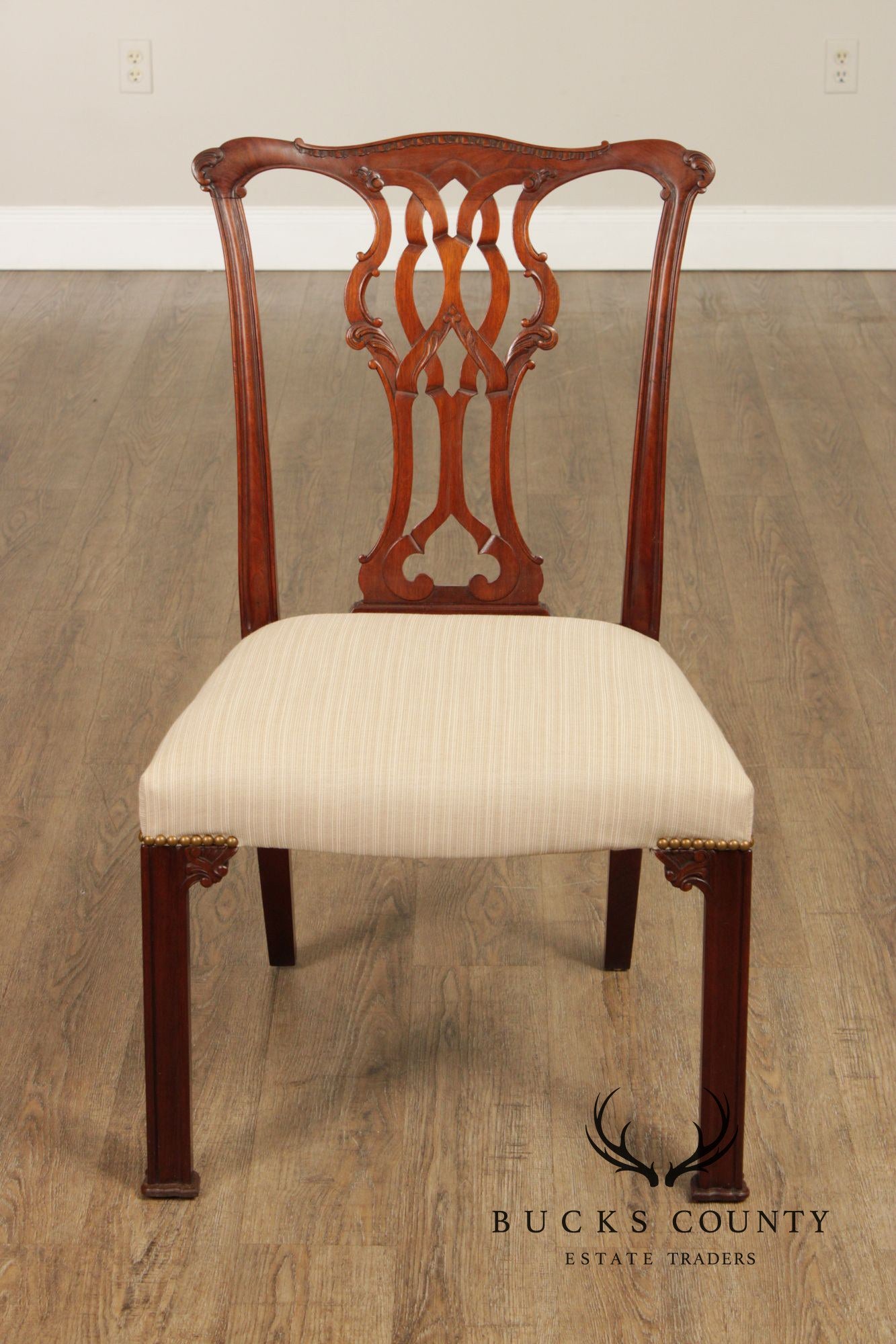 Baker Furniture Chippendale Style Set of Five Mahogany Dining Chairs