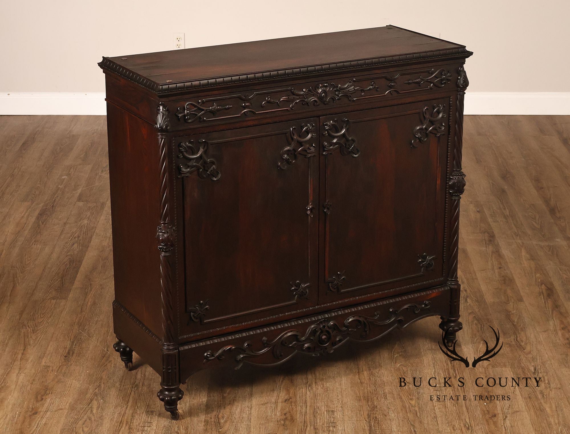 Antique Victorian Rosewood Carved Server