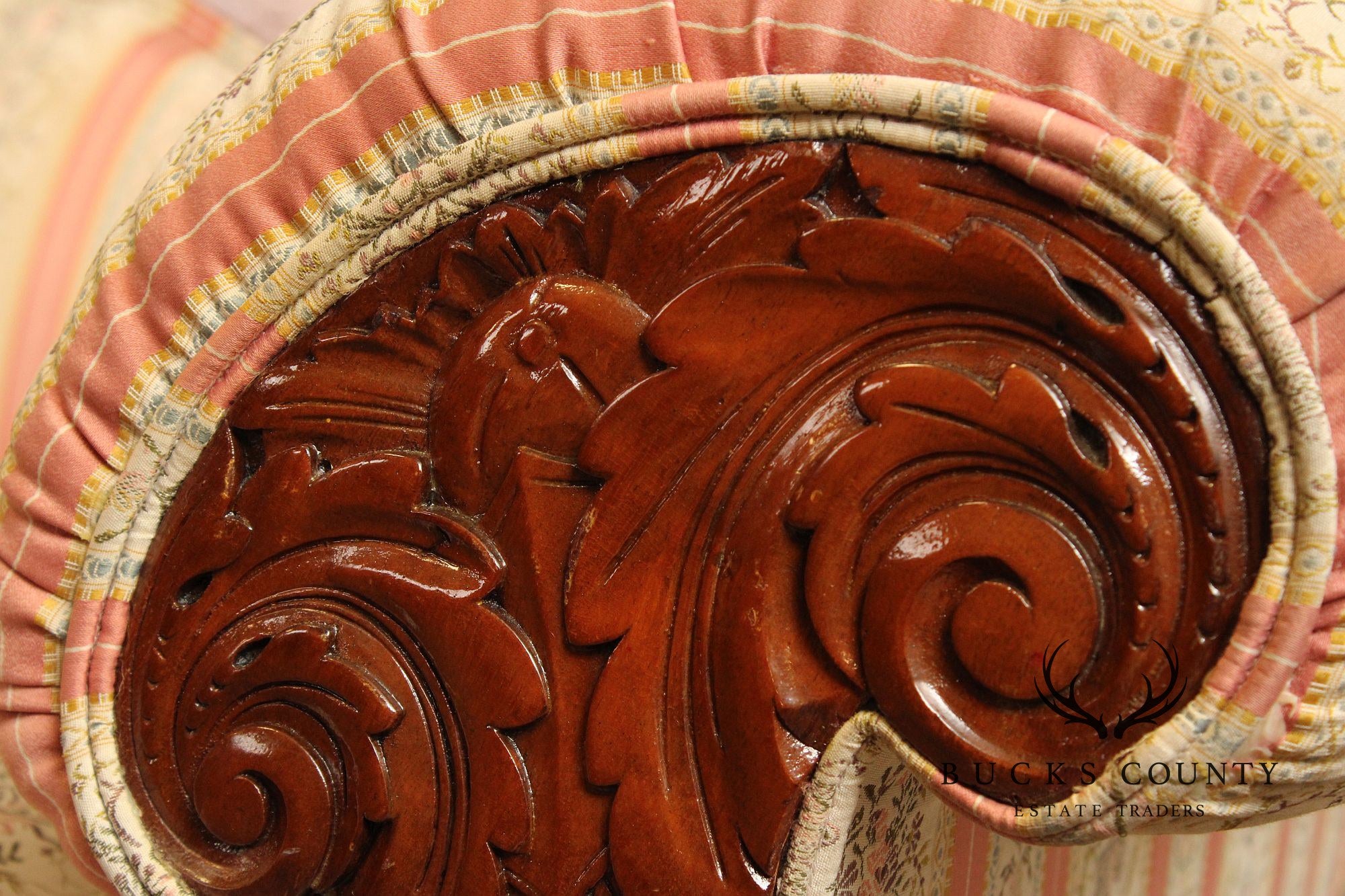Antique American Empire Style Carved Mahogany Sofa
