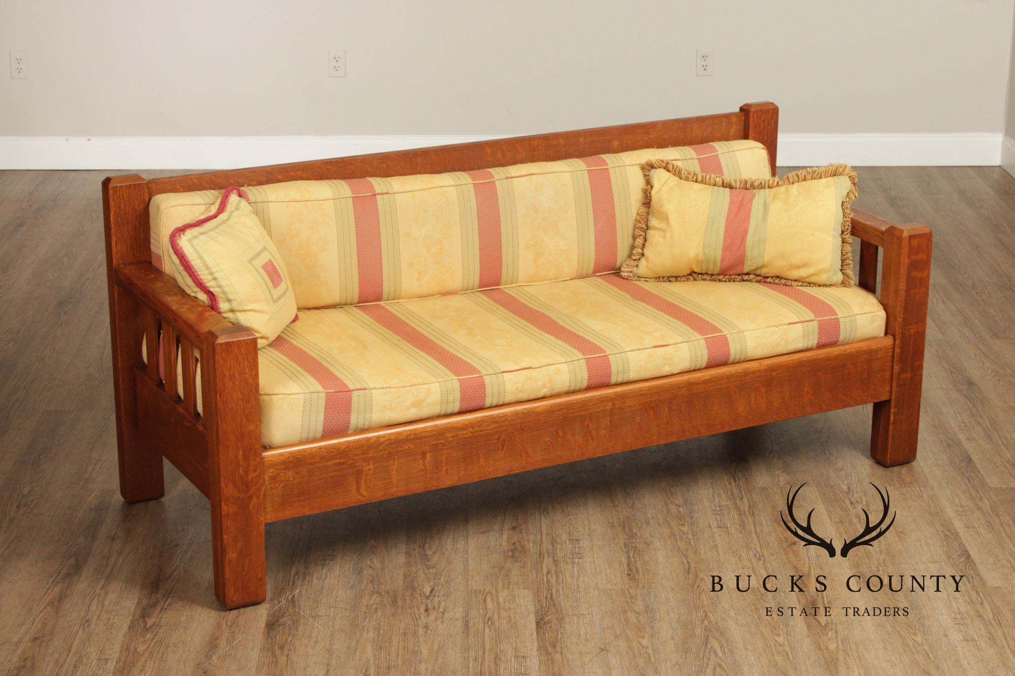 Antique Mission Style Oak Sofa