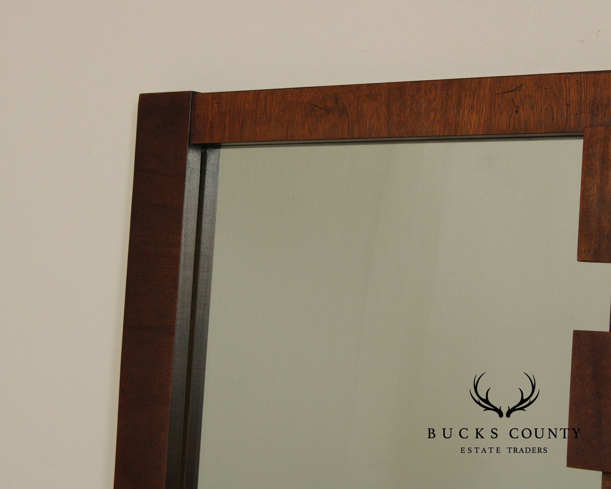 Lane 'Staccato' Brutalist Walnut Wall Mirror
