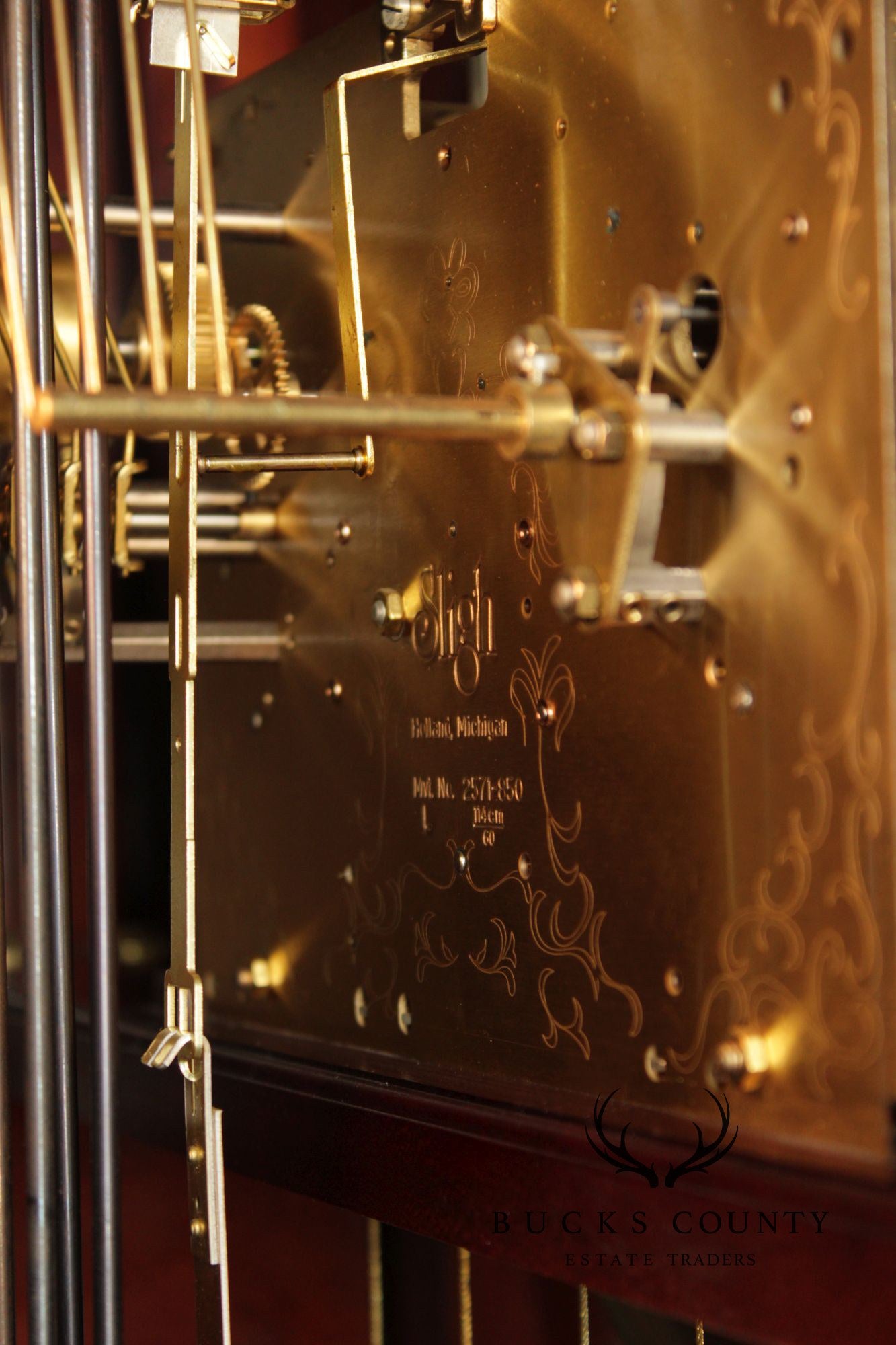 Sligh Mahogany Millennium Limited Edition Grandfather Clock With Corinthian Columns