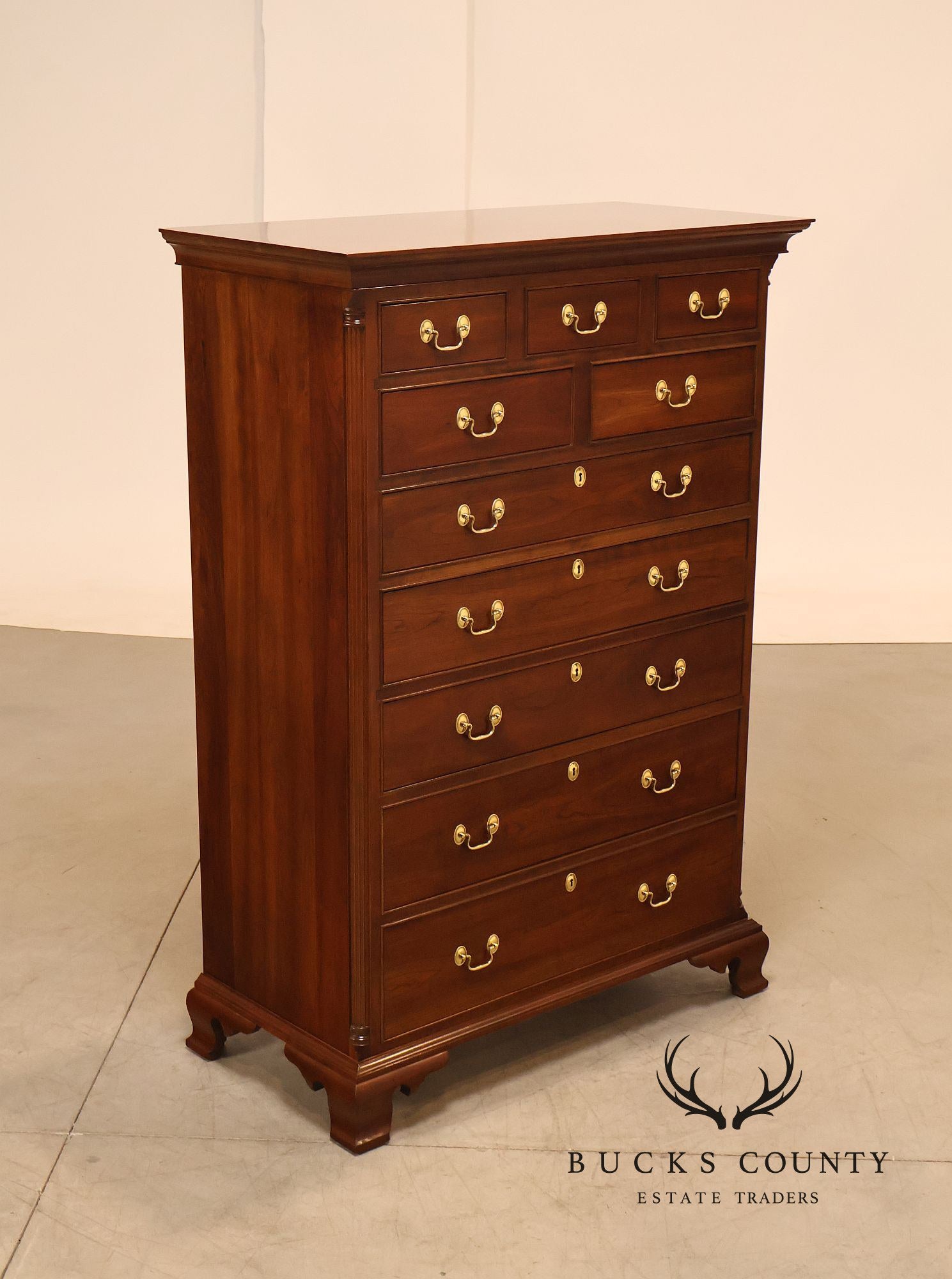 Stickley Chippendale Style Cherry Tall Chest