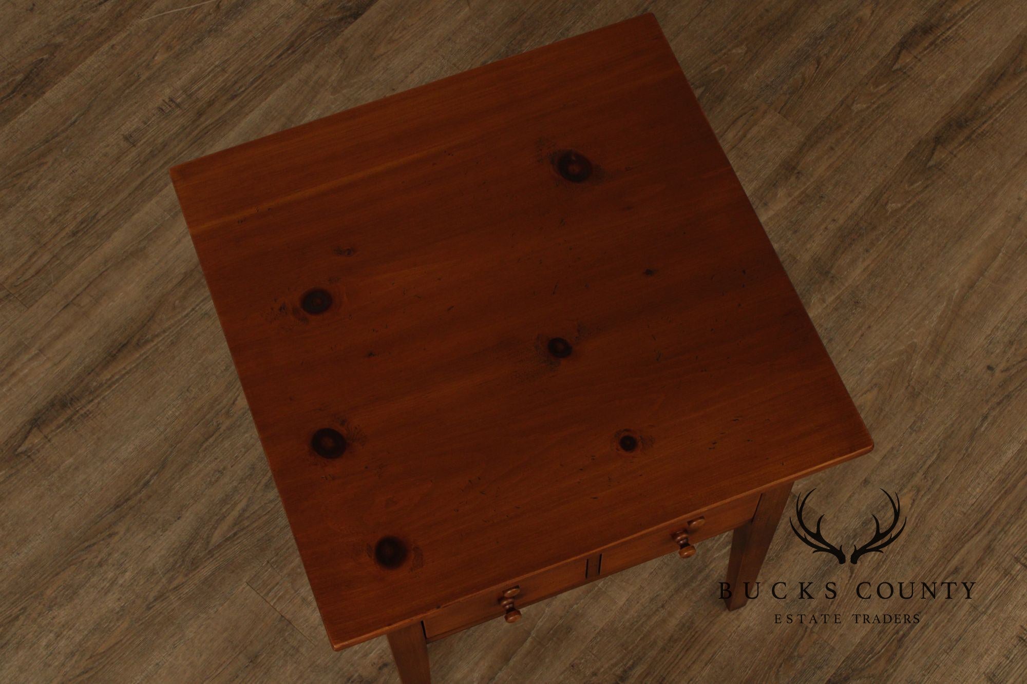 William Draper Custom Pair Of Pine Two Drawer Side Tables