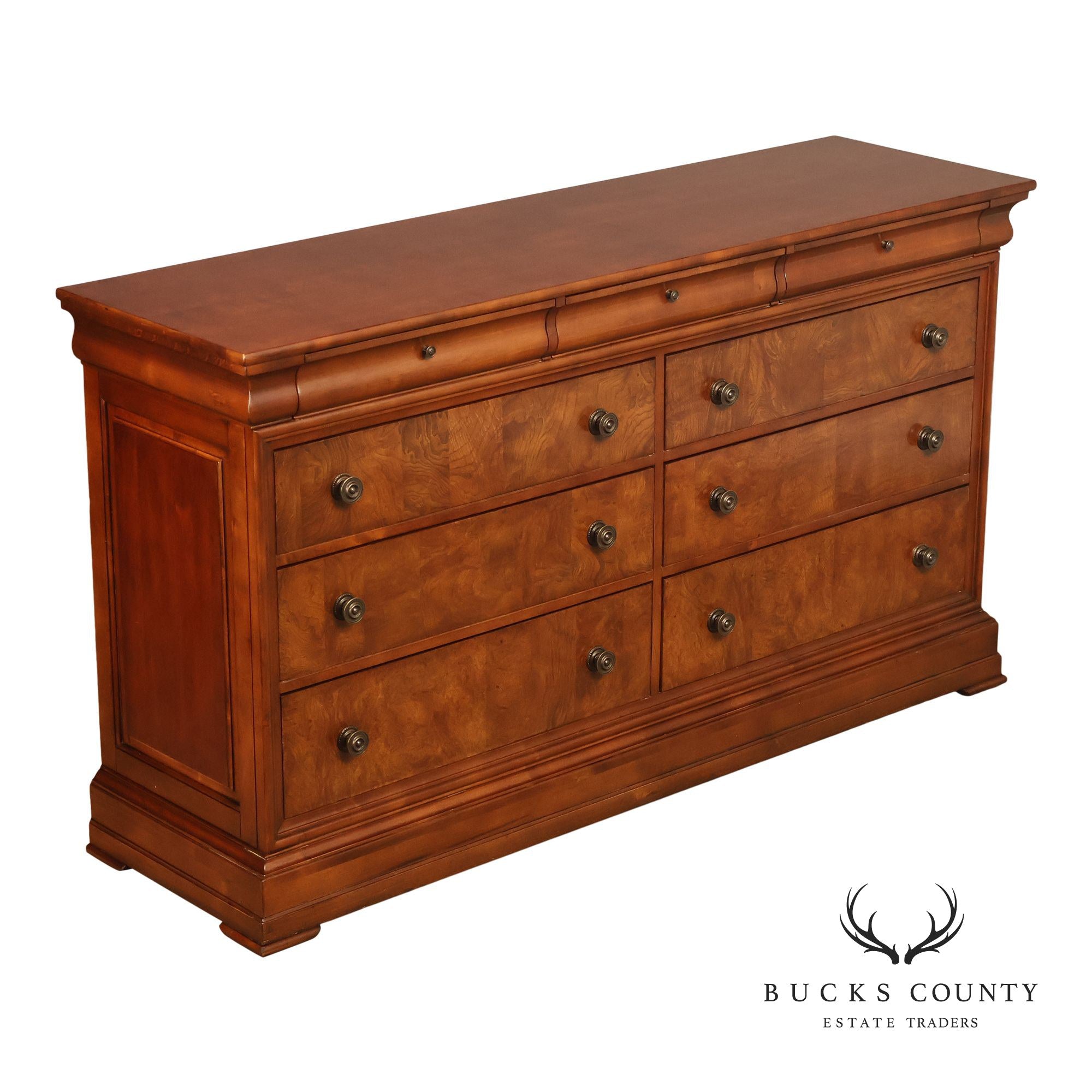 Ethan Allen 'Townhouse' Burlwood Double Dresser