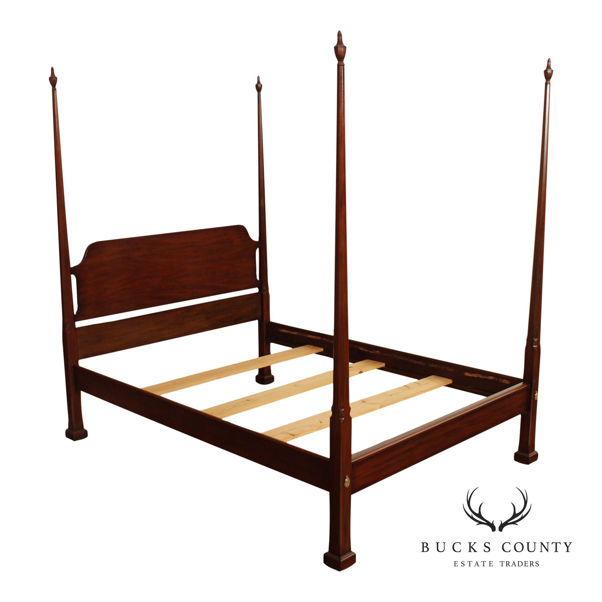 Henkel Harris Virginia Galleries Genuine Mahogany Queen Size Four Poster Bed