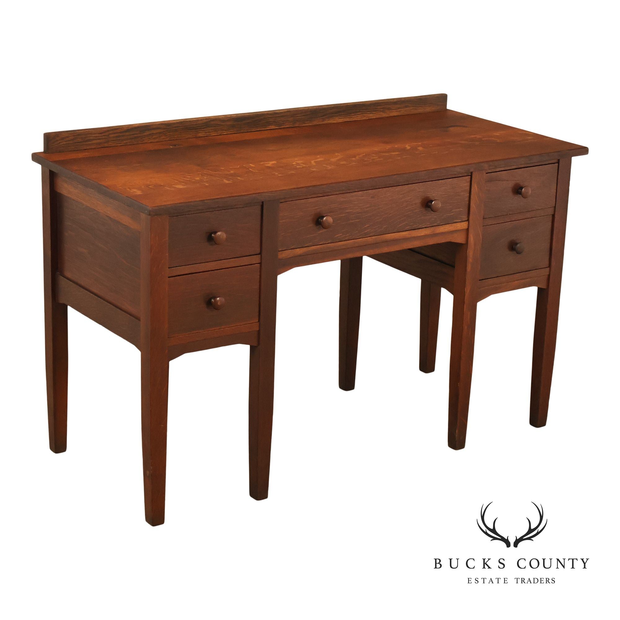 Antique Stickley Brothers Arts & Crafts Oak Vanity Desk