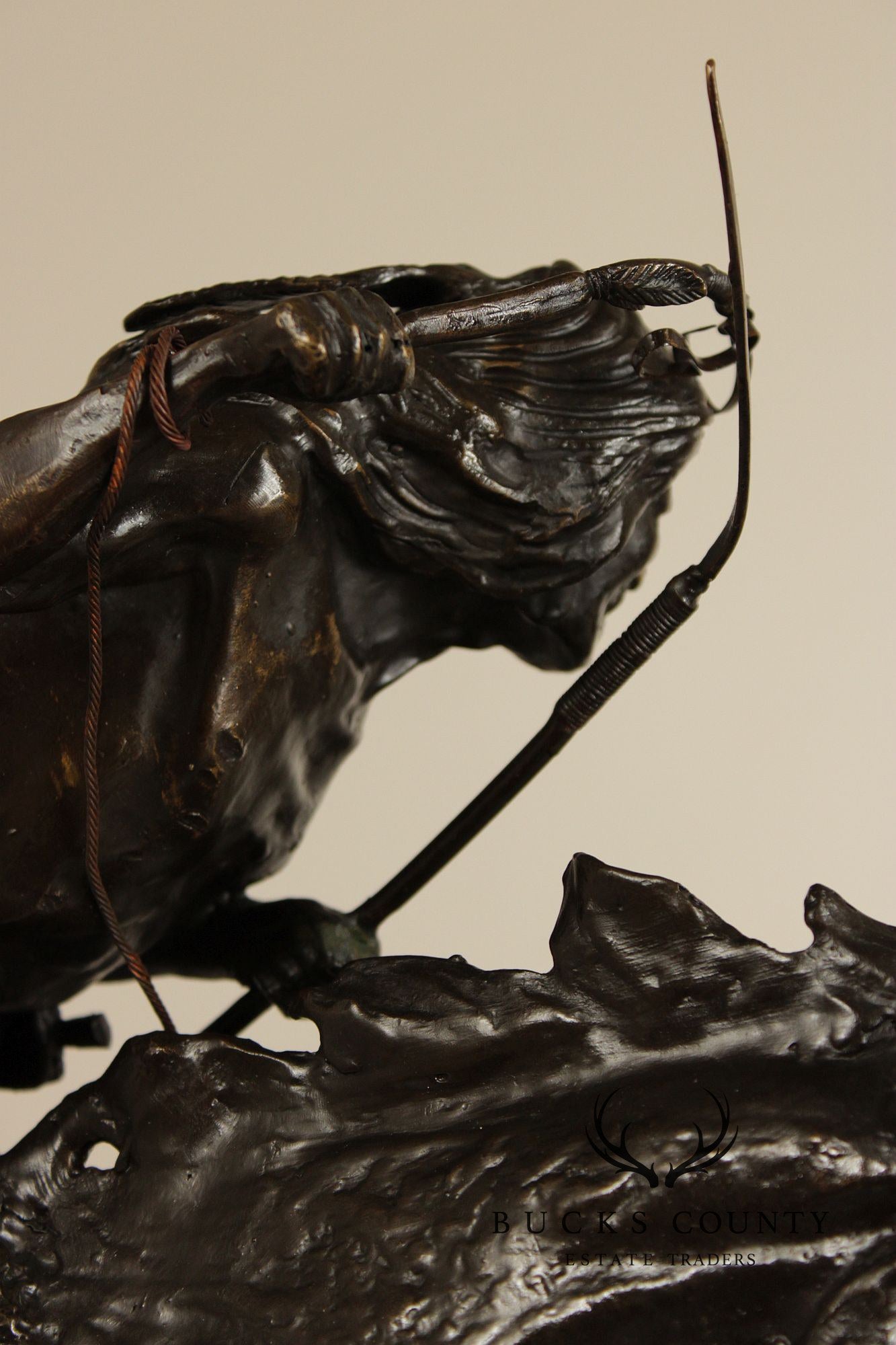 Frederic Remington 'Cheyenne' Native American Equestrian Bronze Sculpture