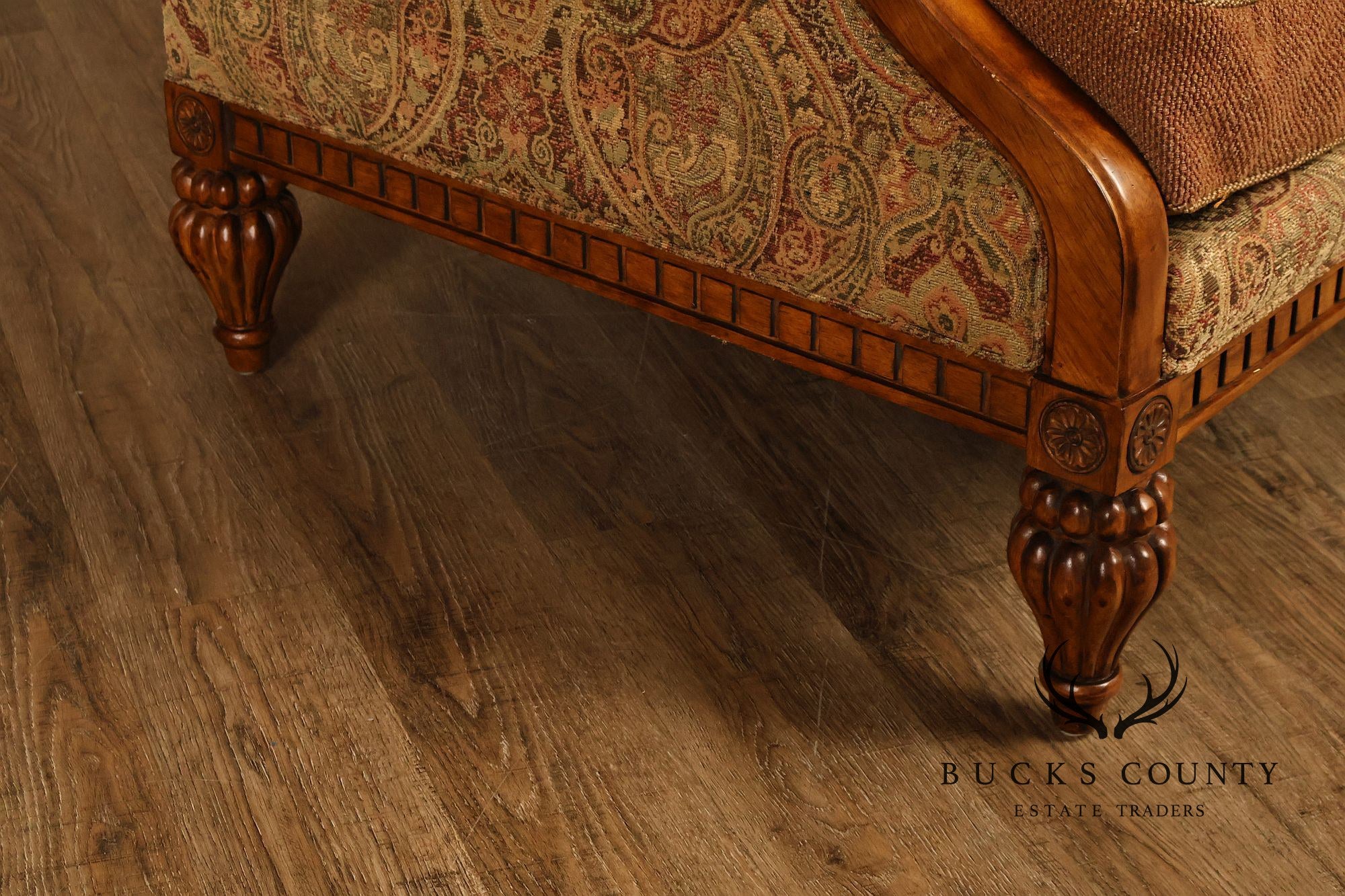 Robb & Stucky British Colonial Style Armchair with Ottoman