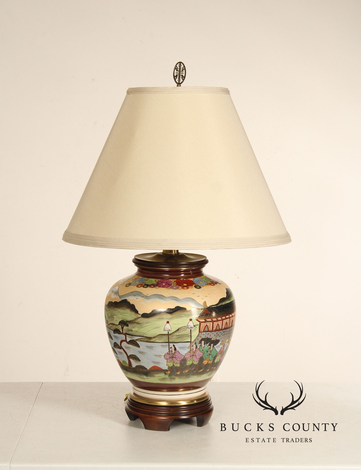 Frederick Cooper Asian Style Porcelain Ginger Jar Table Lamp