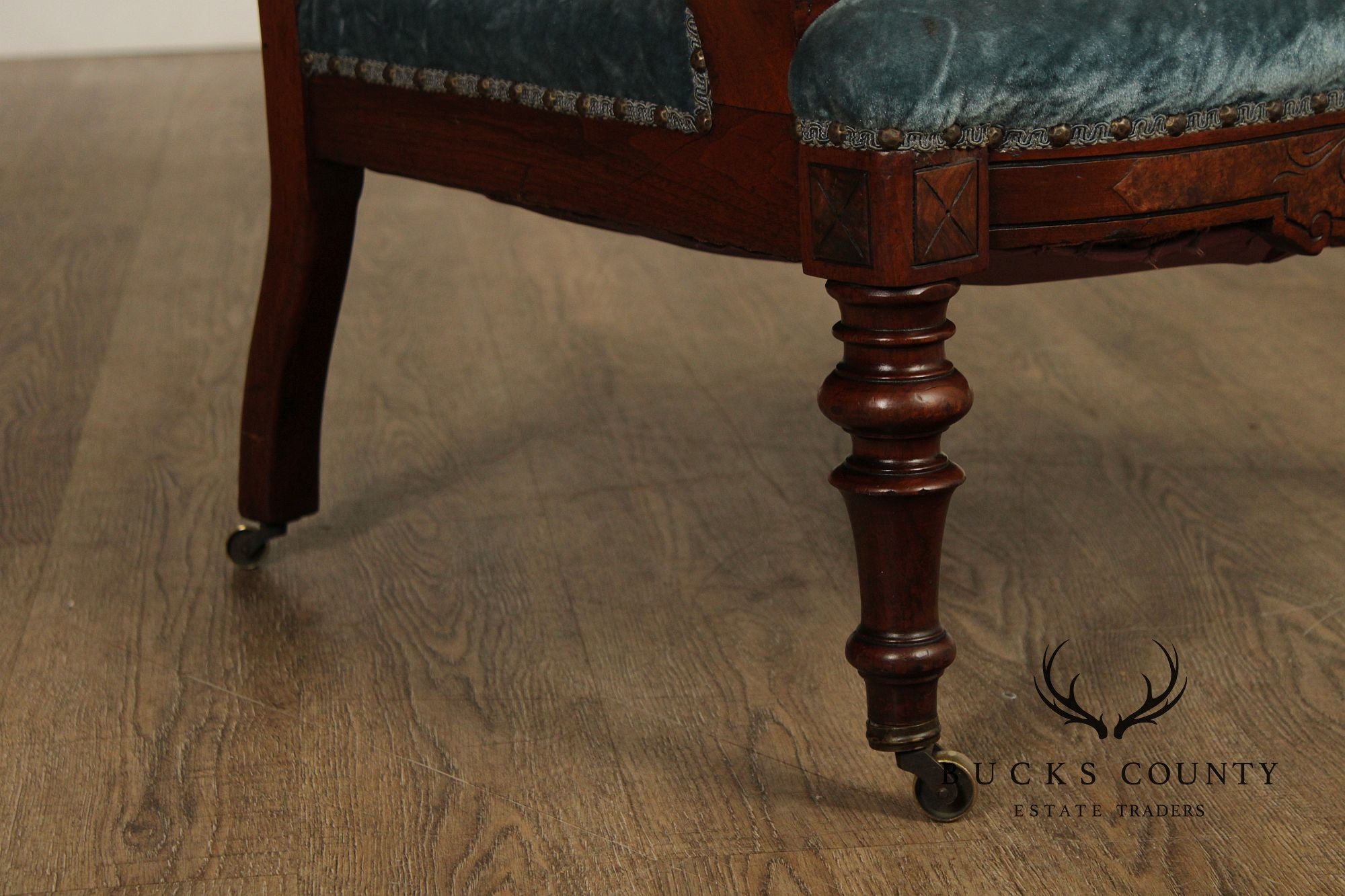 Antique Renaissance Revival Figural Carved Walnut Armchair