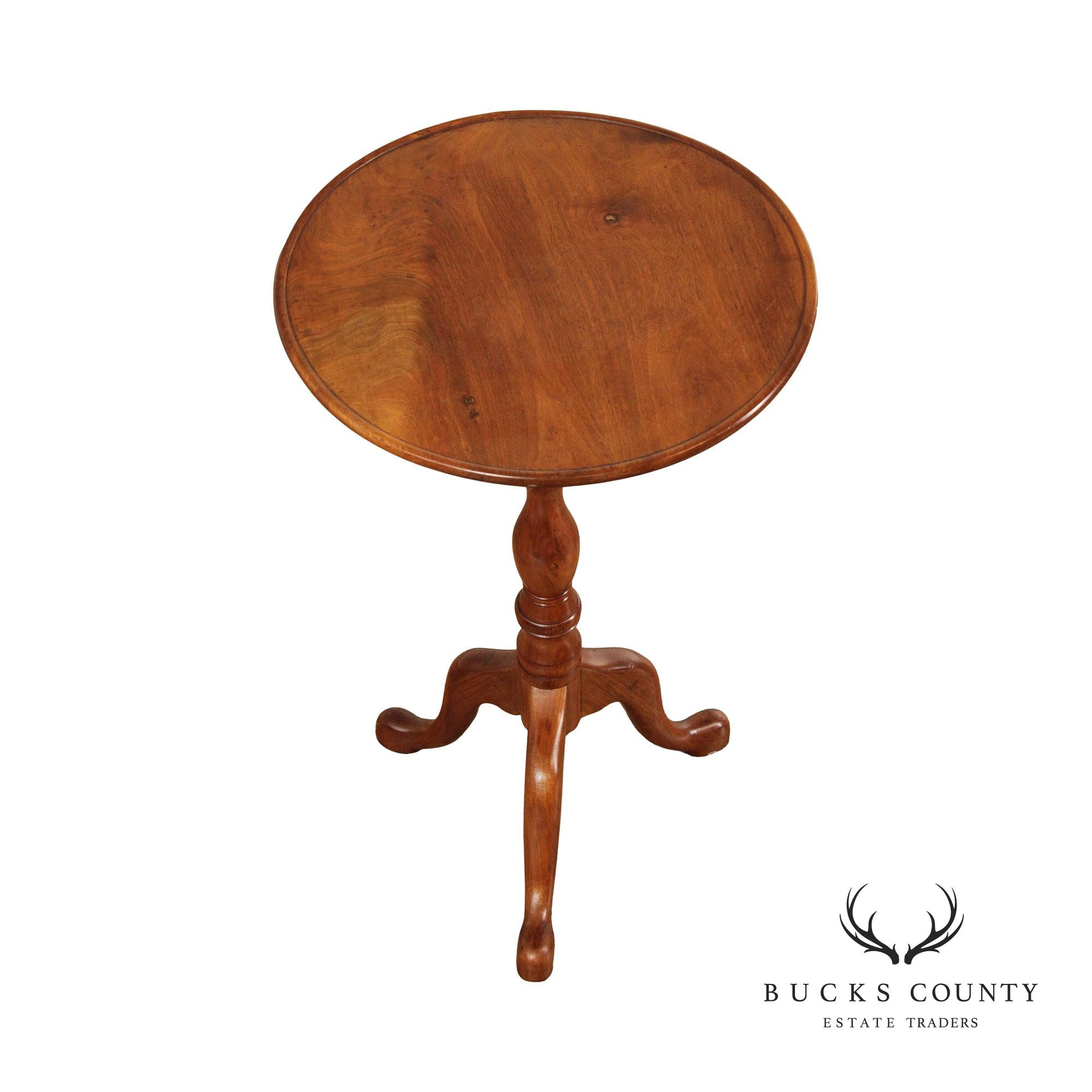 Bench Made Queen Anne Style Walnut Tilt-Top Table