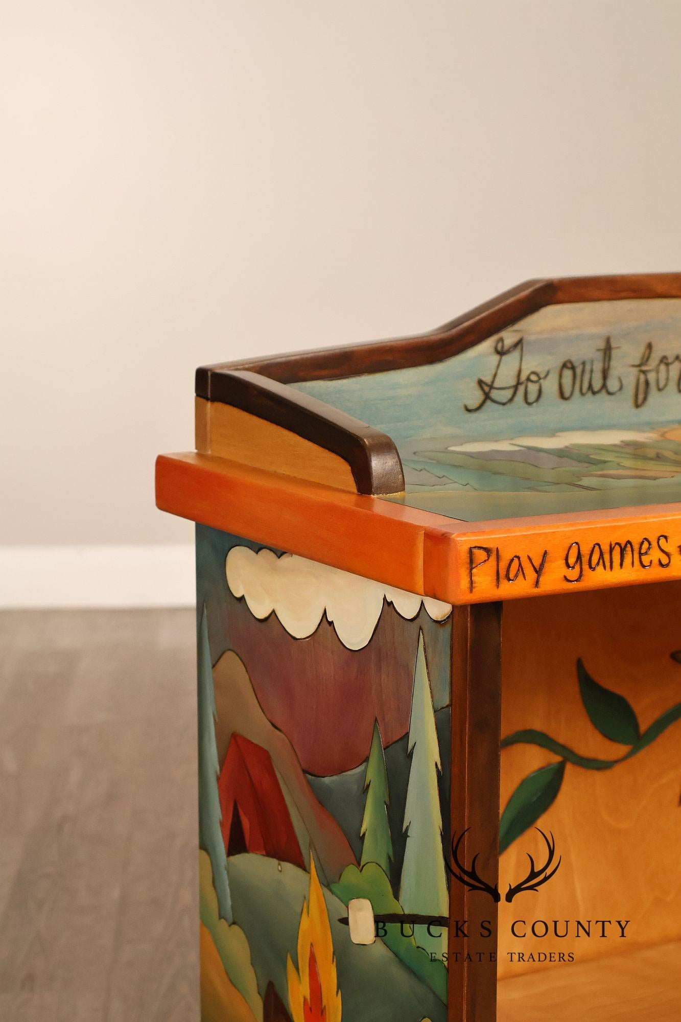 Sticks Artisan Hand Painted Open Bookcase