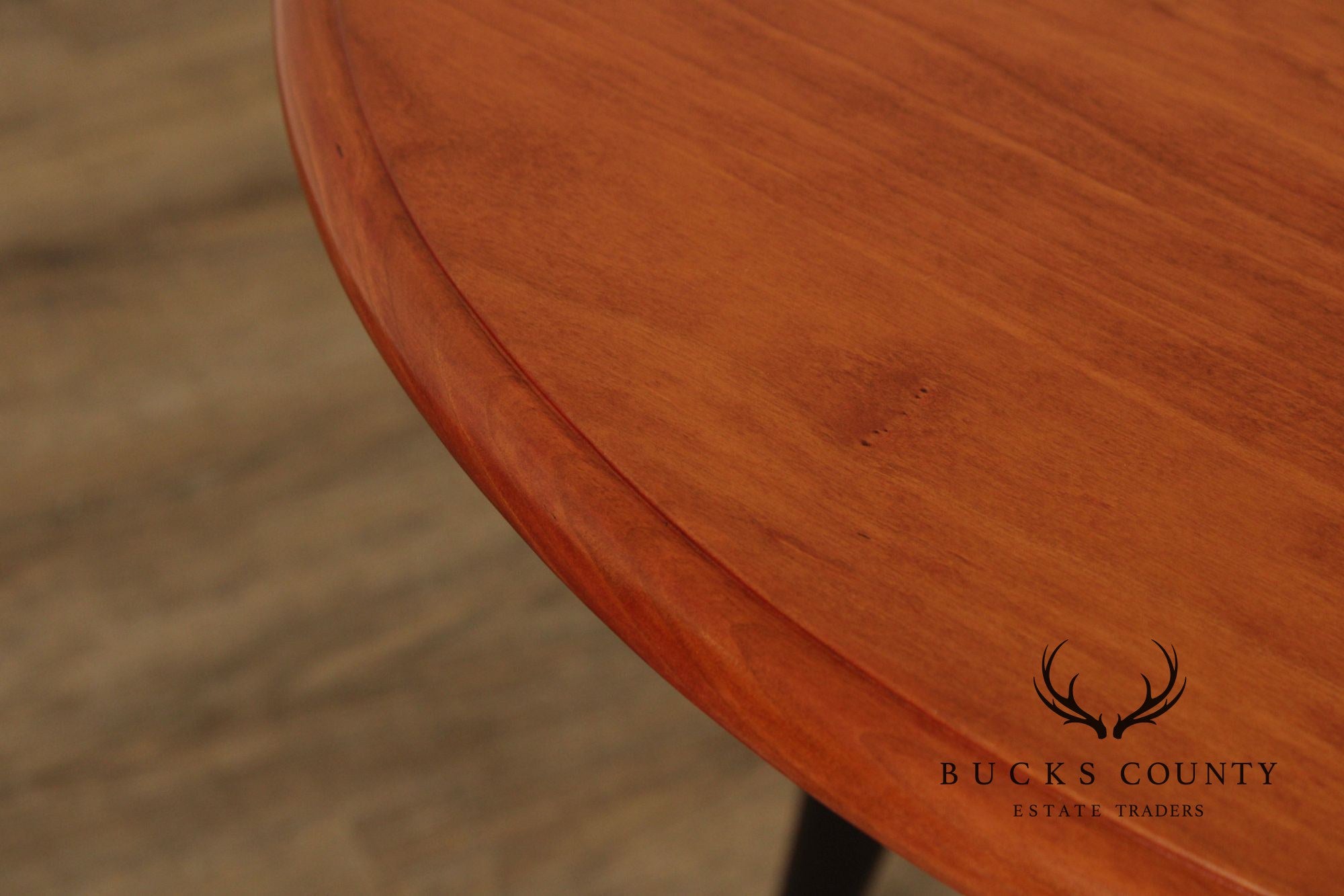 Custom Crafted Windsor Style Round Cherry and Ebonized Maple Side Table