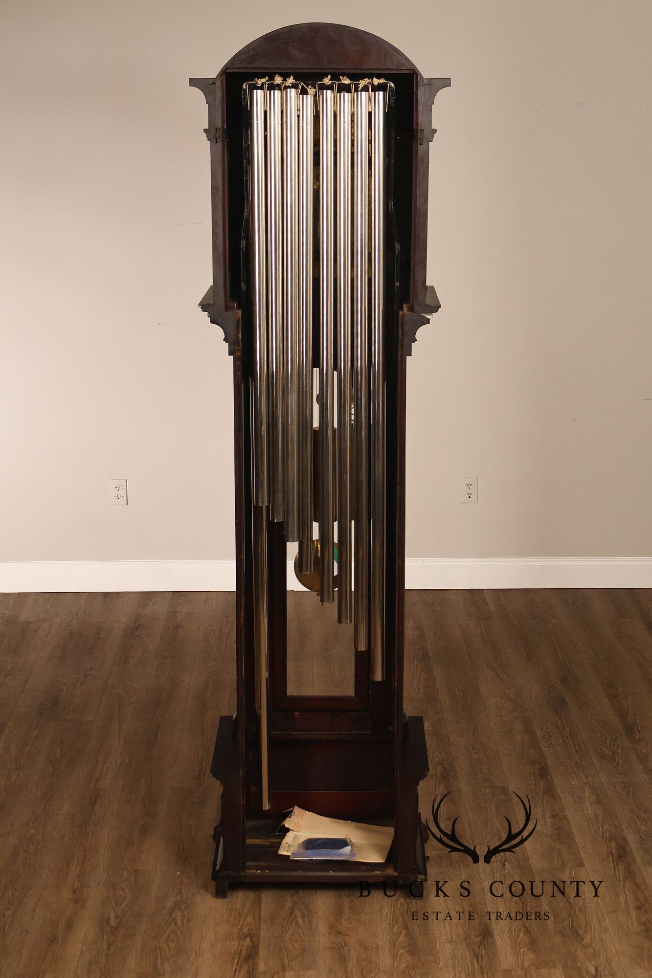 Baily Banks and Biddle Antique Mahogany 9 Tube Grandfather Clock