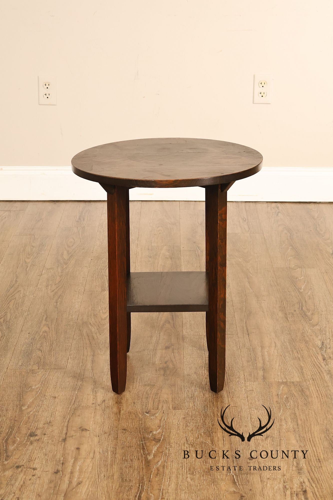Limbert Mission Quartersawn Oak Round End Table