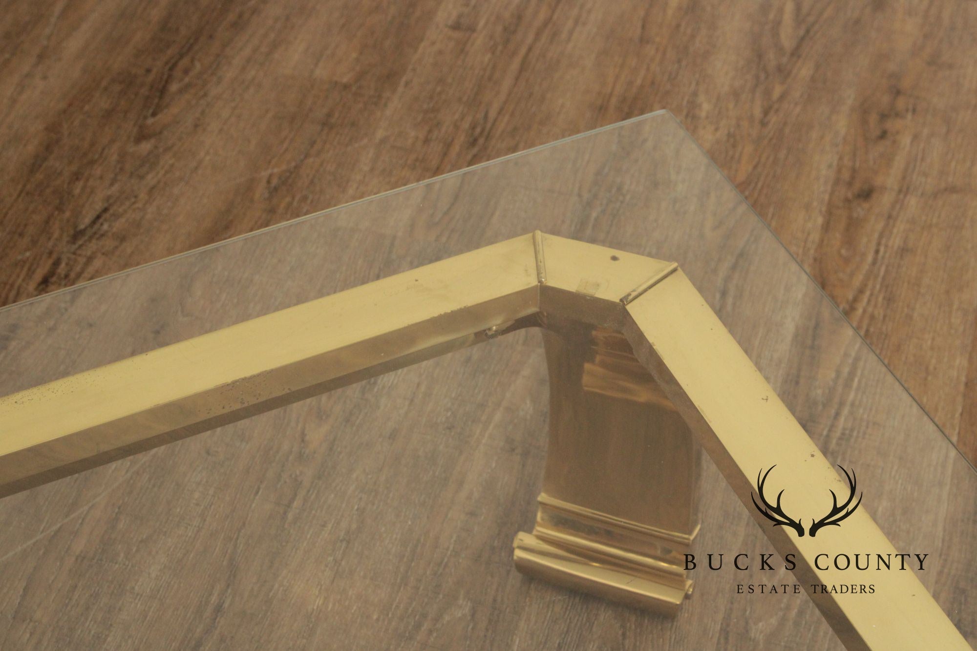 Mastercraft Attributed Hollywood Regency Asian Inspired Brass and Glass Coffee Table