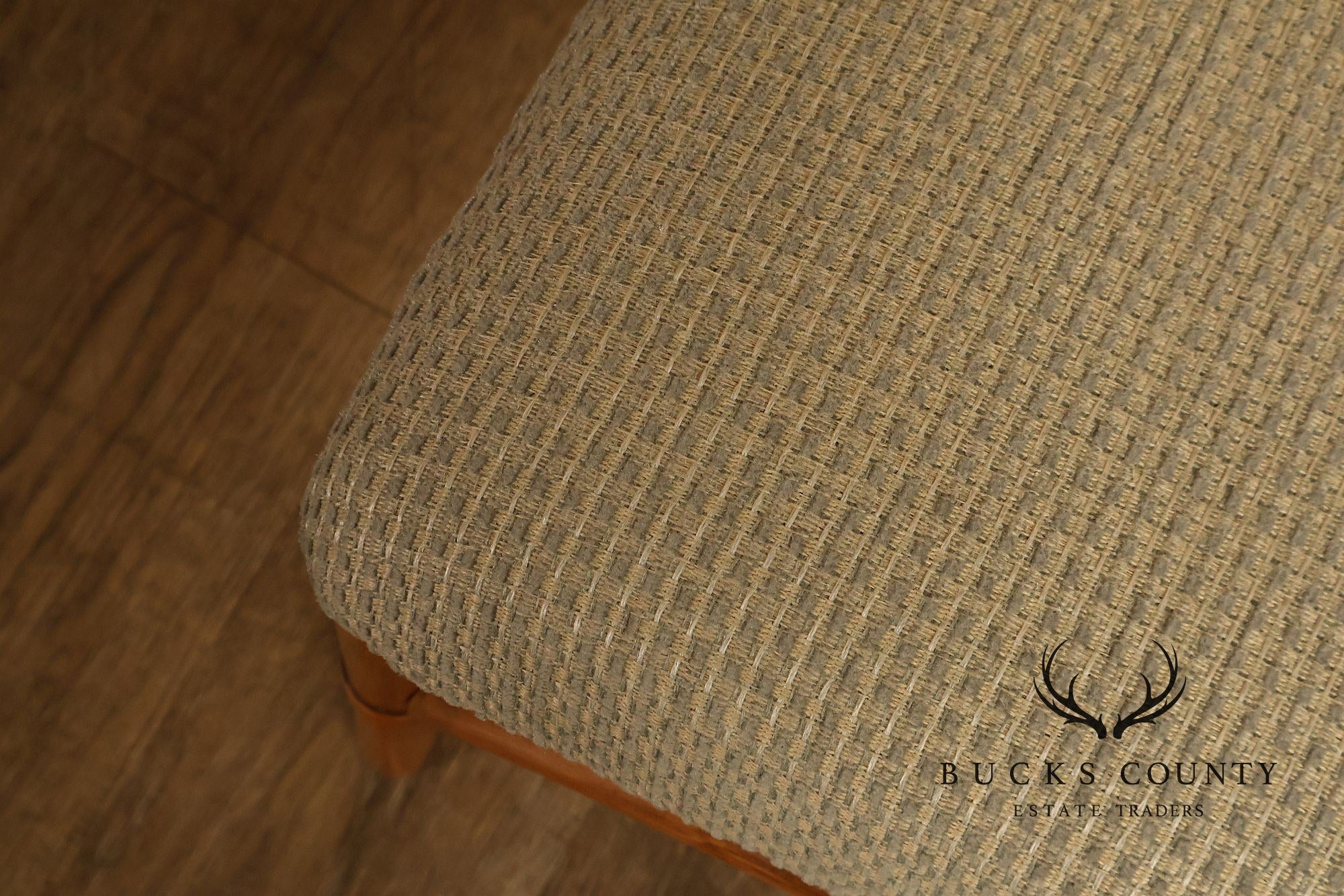 Coastal Style Pair Of Rattan Dining Chairs With Upholstered Seats