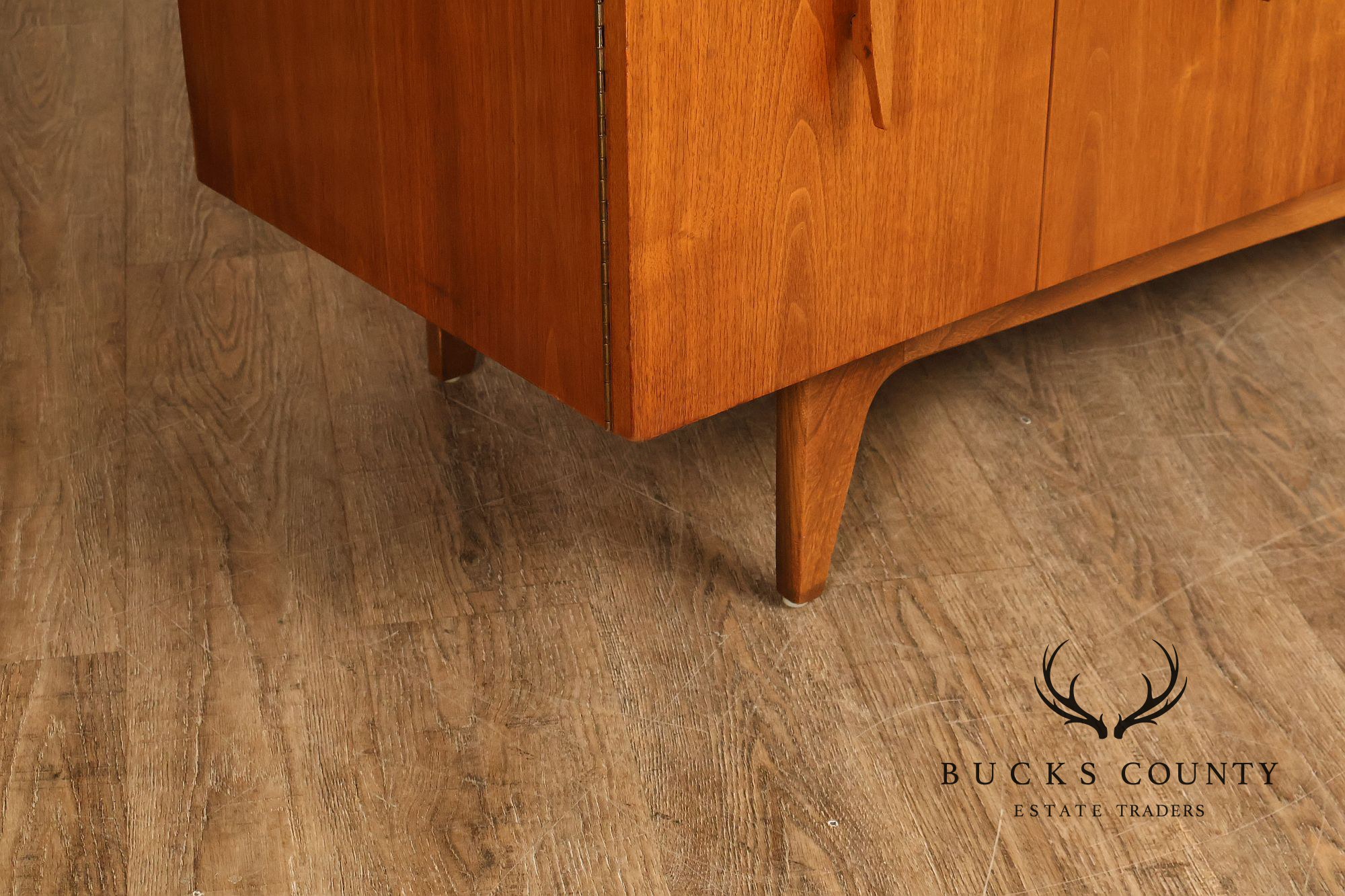 Mid Century Modern Sculpted Walnut Long Dresser