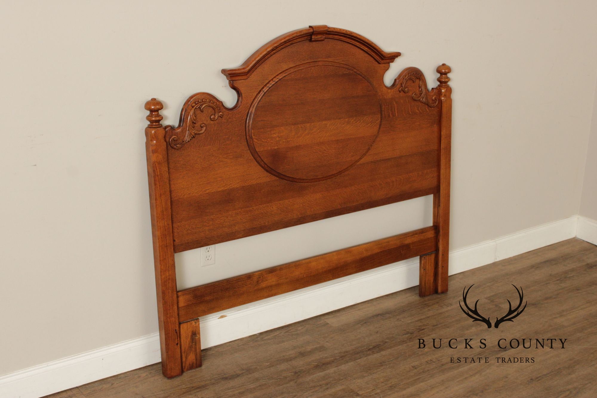 Lexington Victorian Style Carved Oak Queen Headboard
