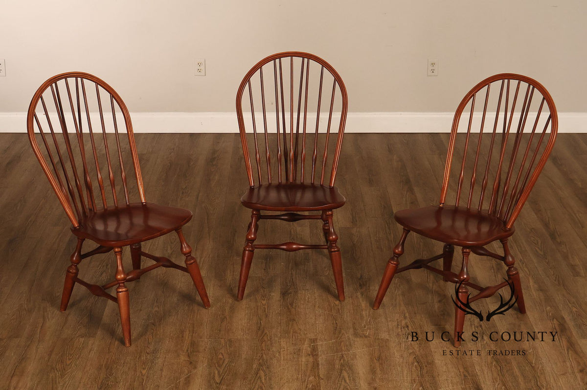 Knob Creek Set Of Three Windsor Fan Back Dining Chairs