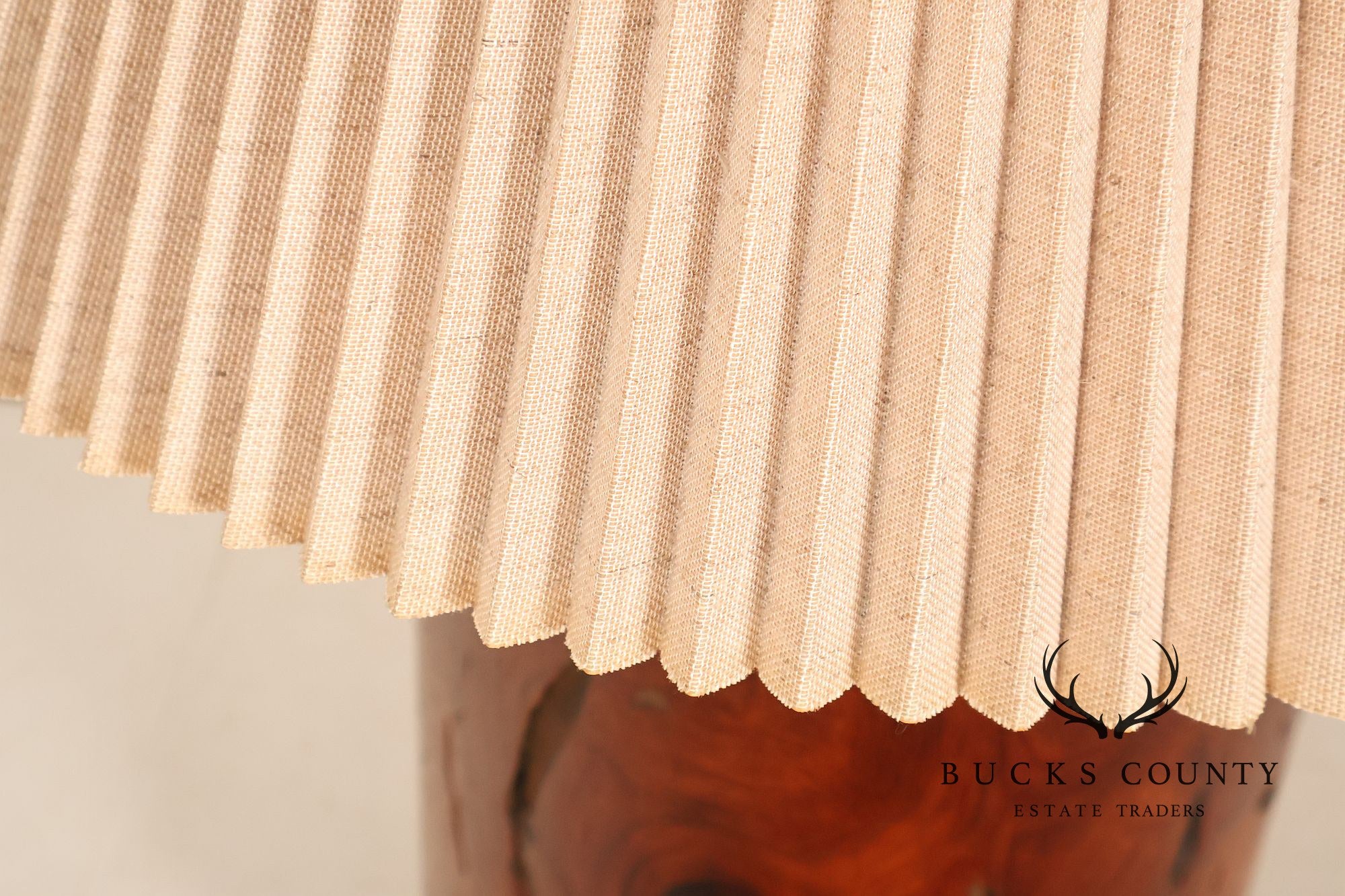 Organic Modern Mid Century Modern Pair of Turned Wood Table Lamps