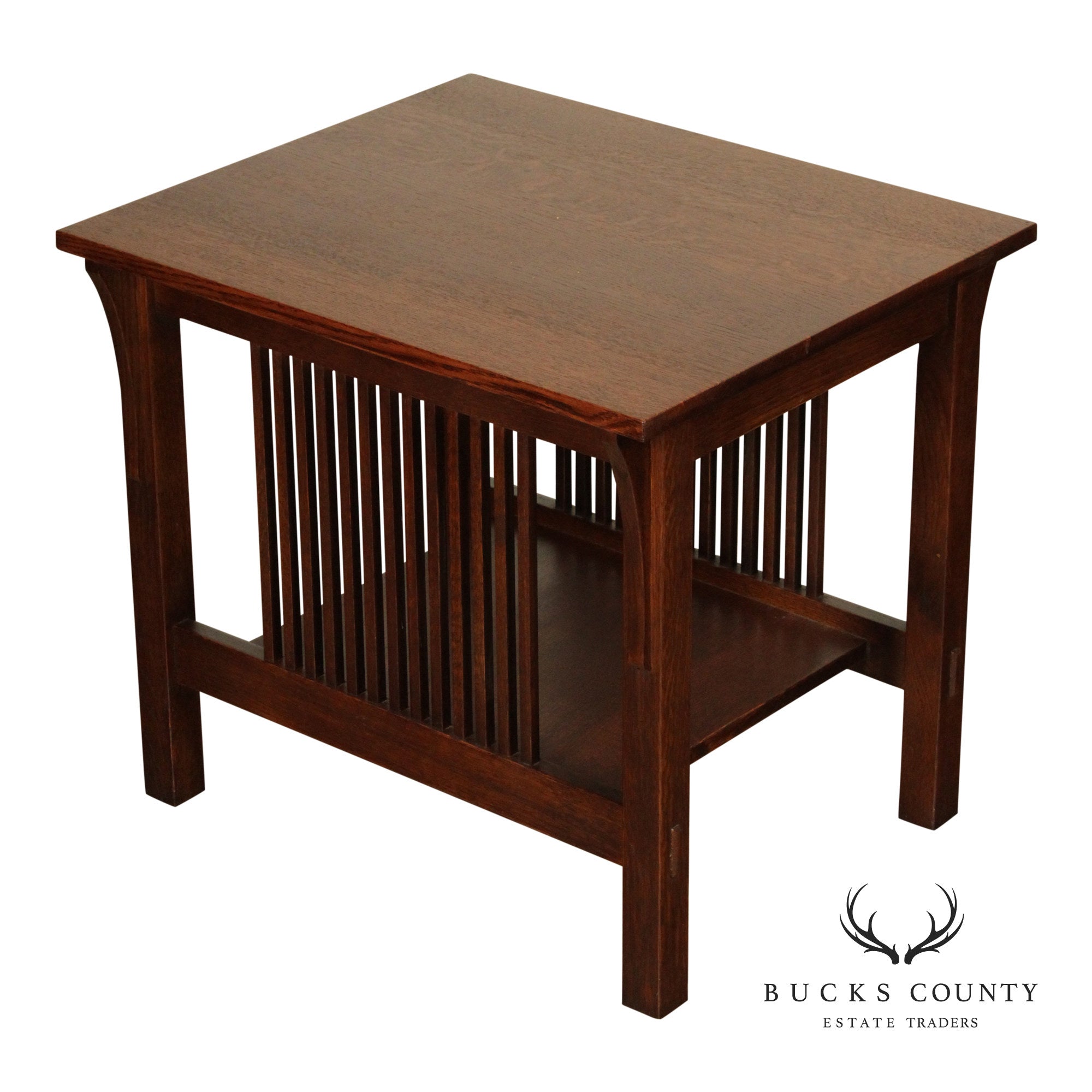 Stickley Mission Collection Oak Spindle Lamp Table